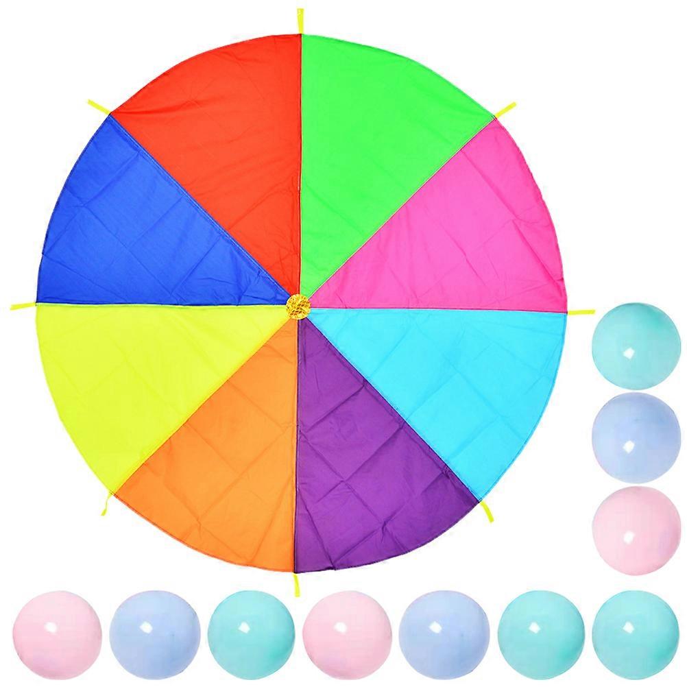 Rainbow Parachute Toy for Kids Large Play Parachute Sturdy and Stable for Outdoor Games 1 Set