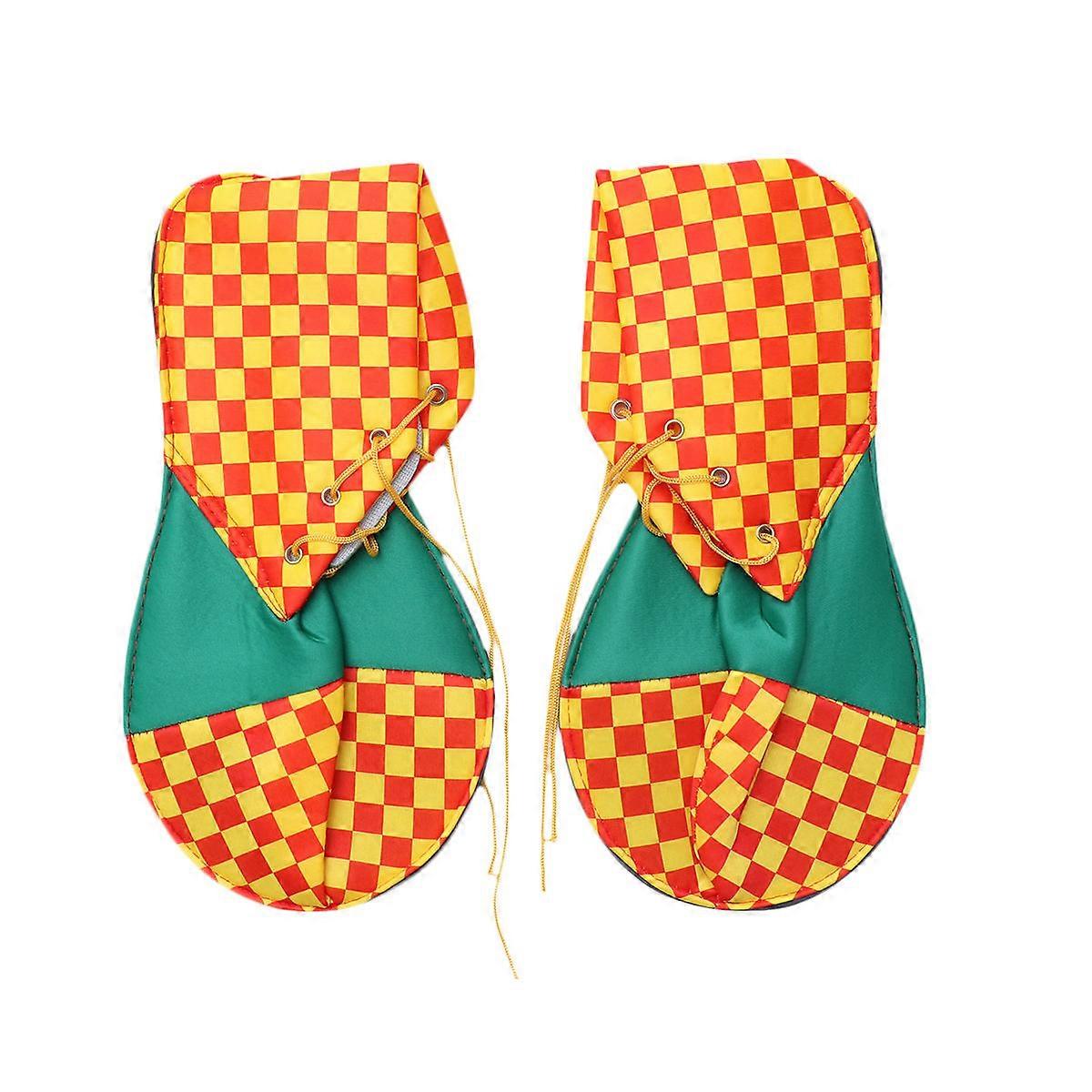 Clown Accessory Shoes Multi Color String Tie Adjustable Great For Costume Parties Average Size 2Pack