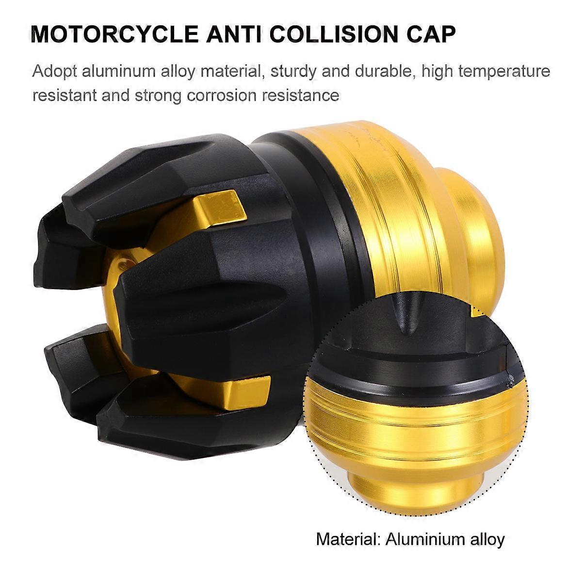 Motorcycle Anti Collision Cap with Aluminum Alloy Material Golden Color for Fork Slider Protector 2PCS