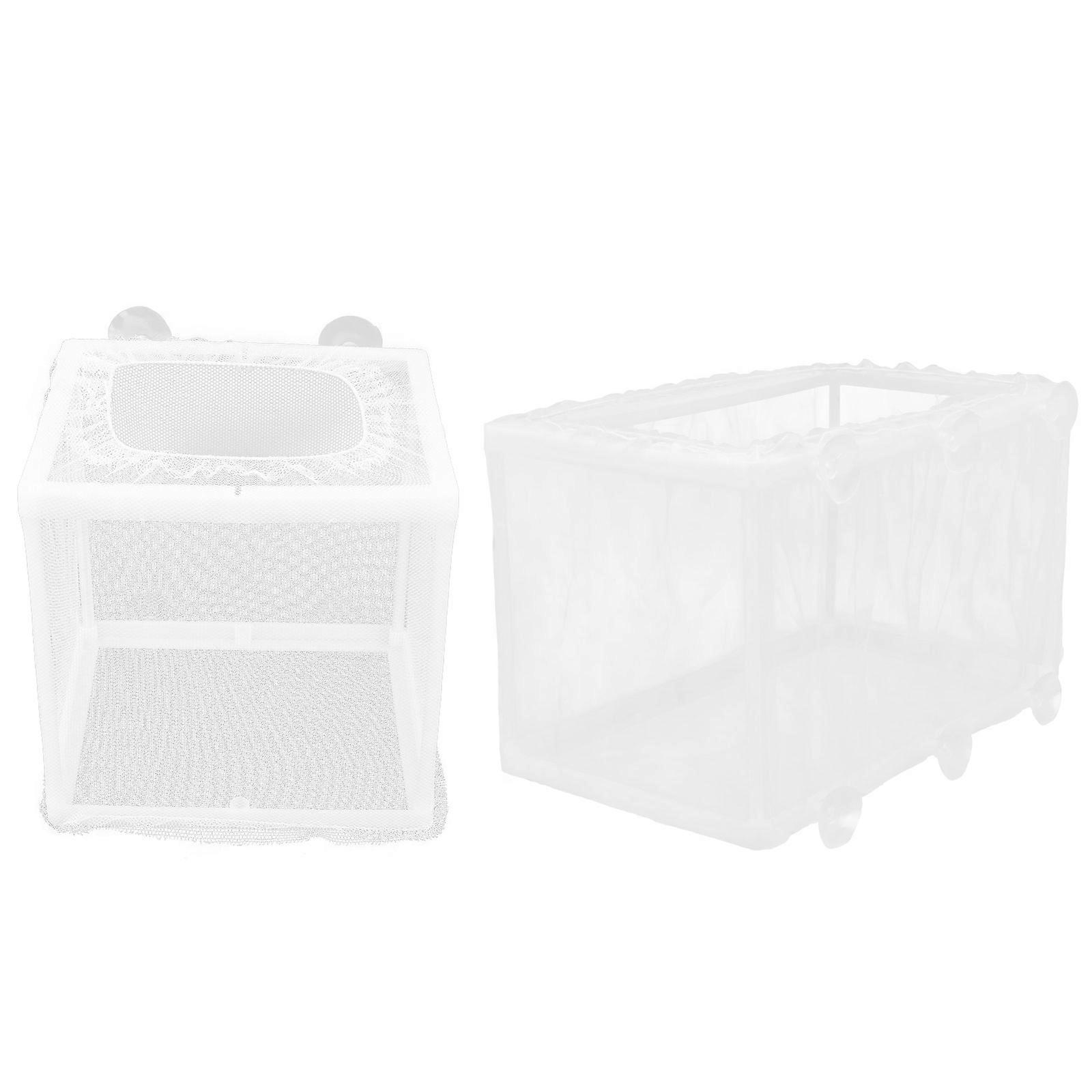 Aquarium Fish Net Isolation Divider Guppy Breeding Plastic Material Fish Tank Partition 16x14.5x15.5cm Floating Divider 2Pcs