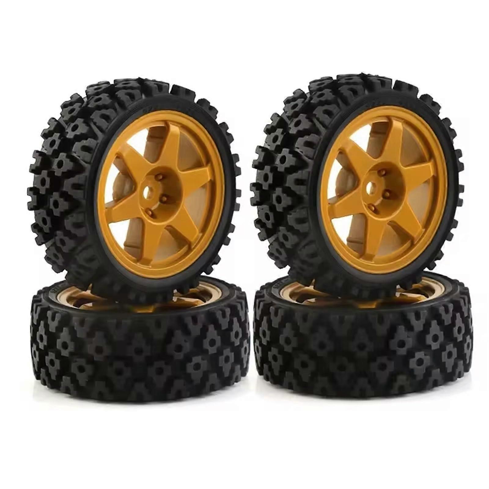 RC Tyre Compatible with HPI RS4 FW06 Tamiya TT01 TT02 XV-01 1/10 RC Car Tires Upgraded Rubber Wheels Set