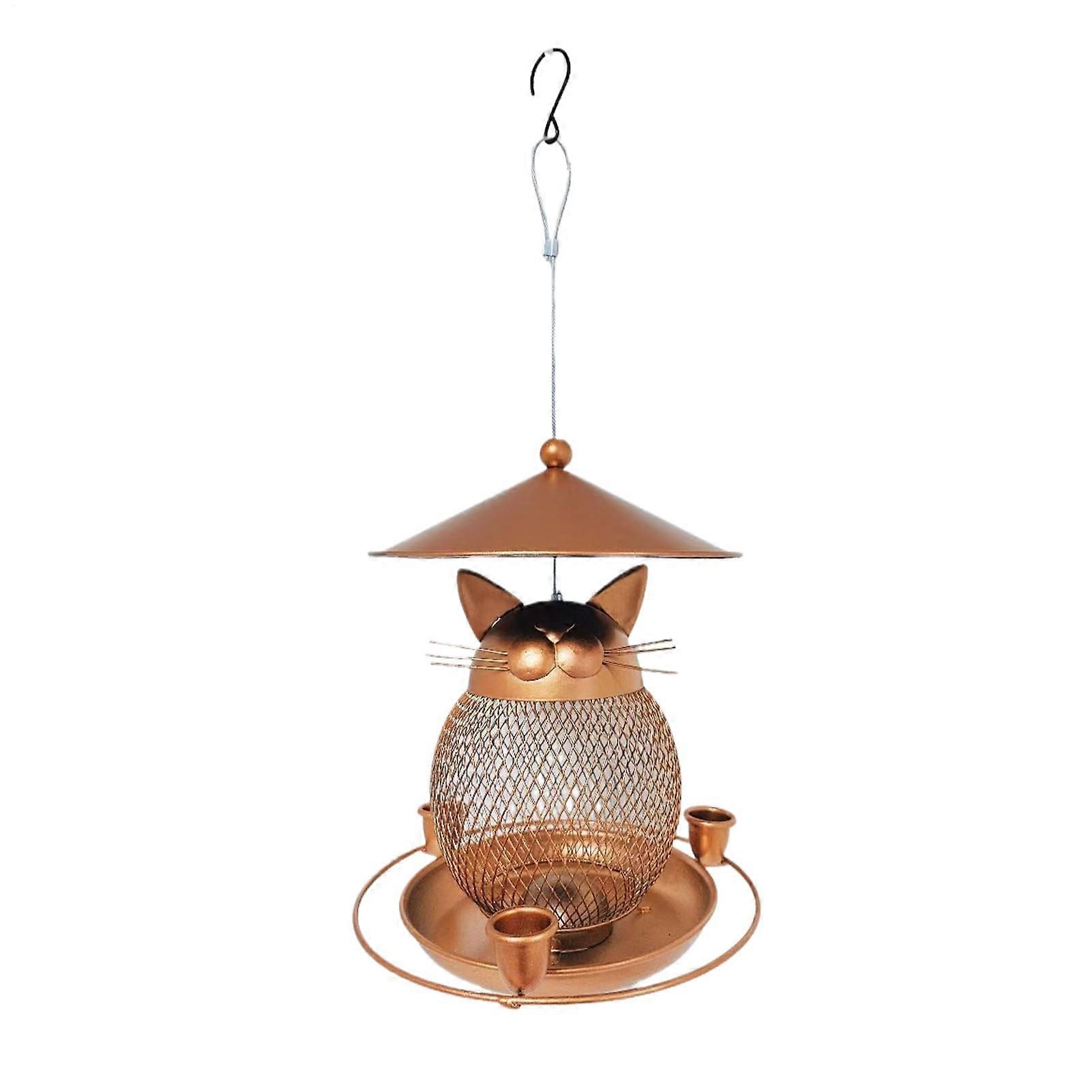 Vogelköderwaren Feeder - Squirrel-Proof Bird Feeder for Sparrows and Hummingbirds - Durable Cat-Shaped Food Container