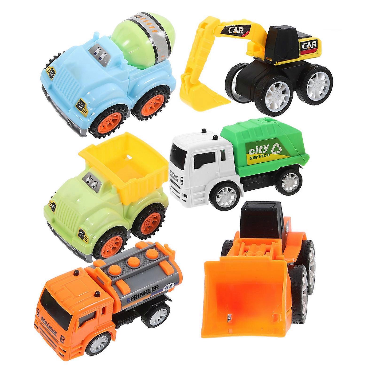 Mini Vehicle Toys For Kids Parent-Child Interaction Assorted Color Car Shape 6Pcs