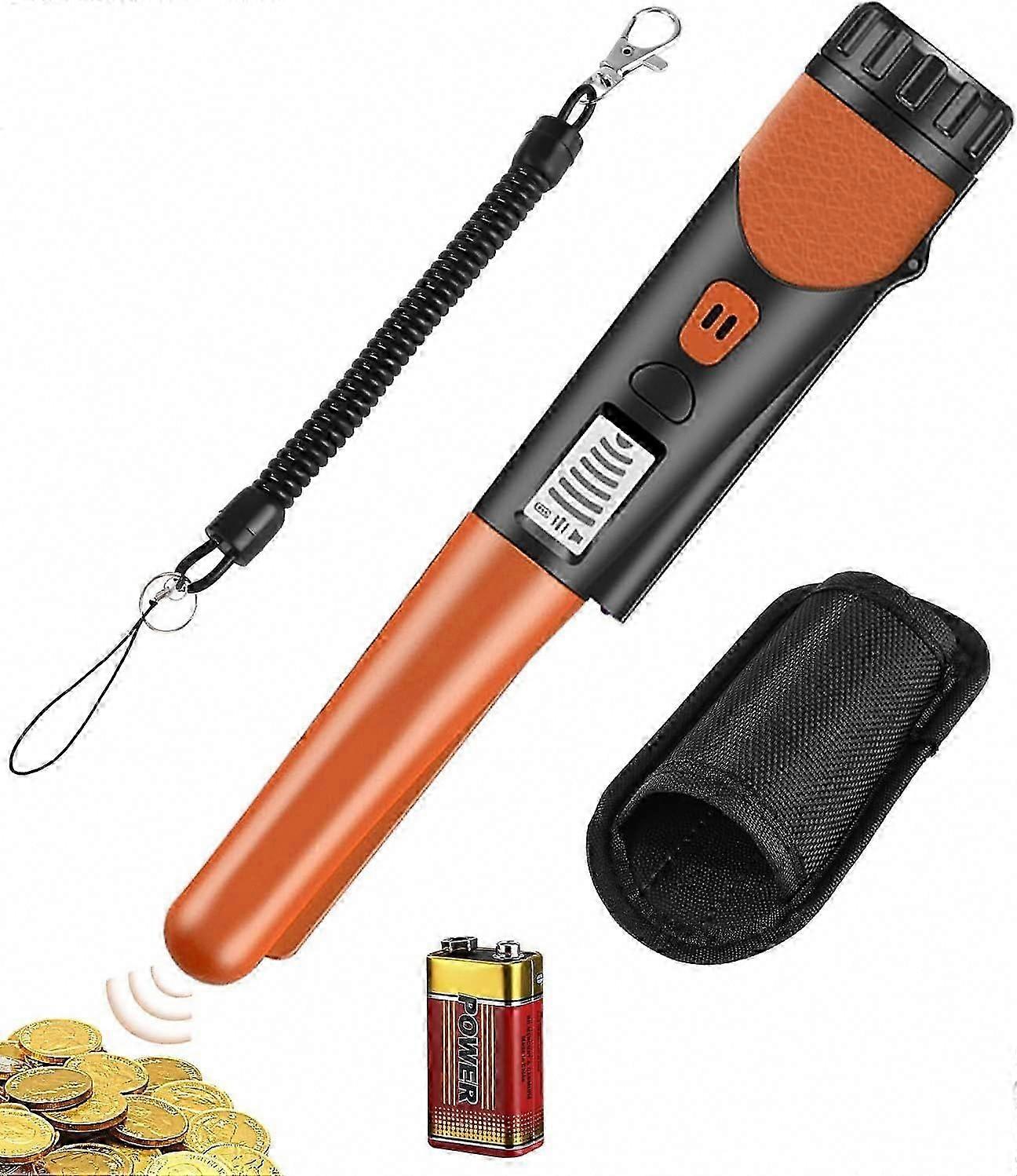 Portable Metal Detector with Pinpointer, 360 Waterproof Scanning, LED Indicator & Batteries for Treasure Hunting