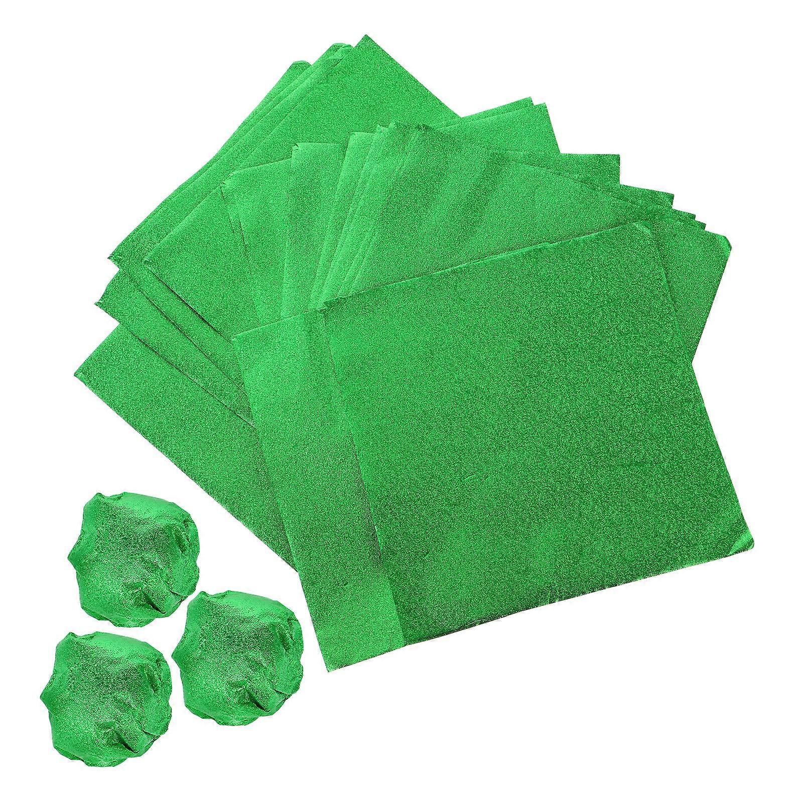 100Pcs Green Aluminum Foil Wrappers Candy Packaging For DIY Candies And Festive Occasions With Oxygen-proof Protection