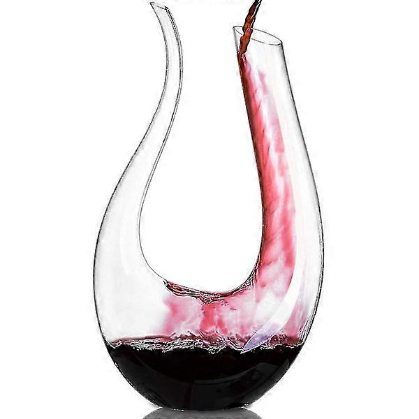 U-förmiges Weindekanter-Set aus Kristallglas, bleifreier Glasdekanter für Rotwein