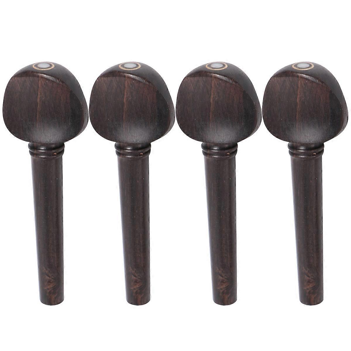 Black Plastic Violin Tuning Pegs with Predrilled Holes for Easy Assembly and DIY Decoration 4/4 Size