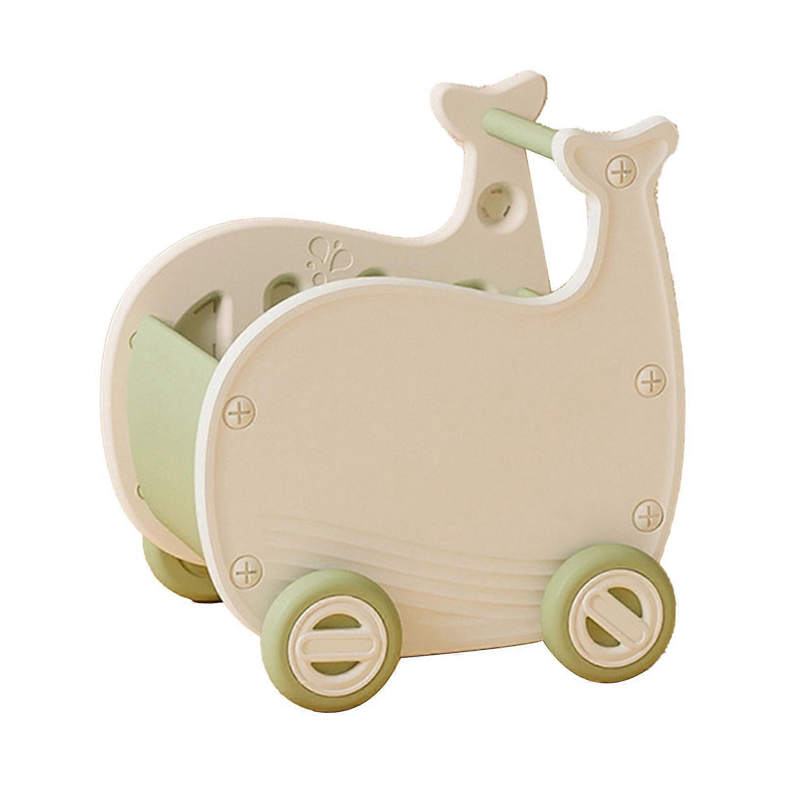 Children Shopping Cart Large Capacity Multi Functional Cute Kids Shopping Trolley for Toy Storage Type 2 Green