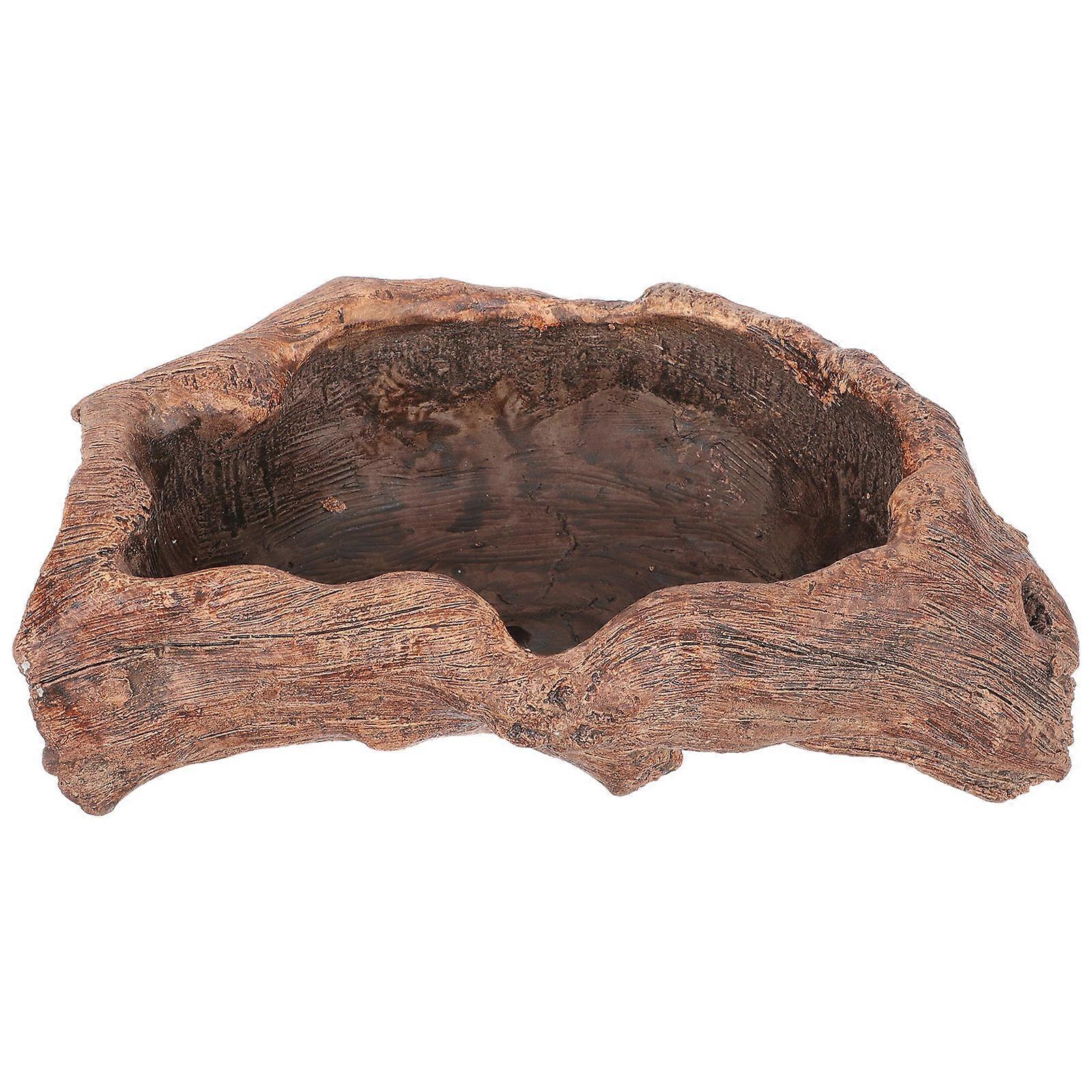 Brown Cement Planter with Old Root Design for Home Decor Multipurpose Use Fits Various Scenes 7.5