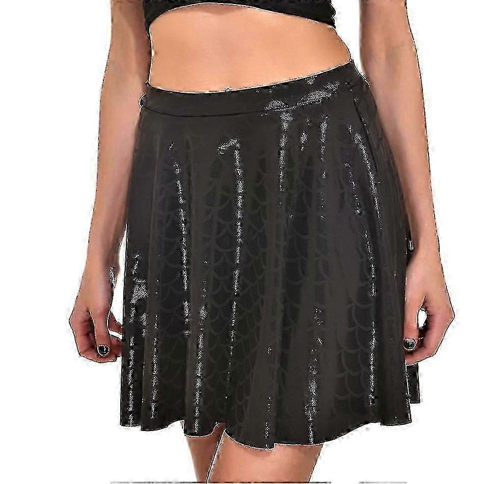 Mermaid Skirts Sparkly Flared Pleated Mini Skirt