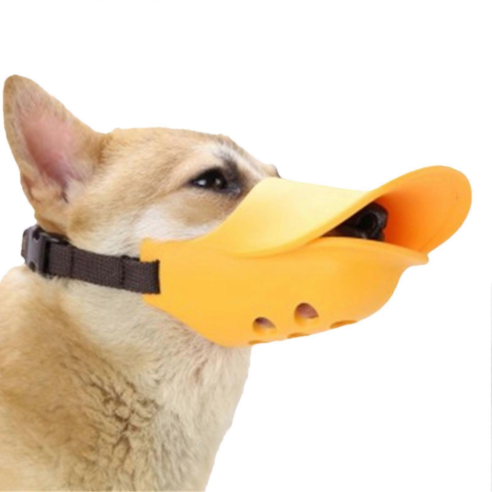 Duck Bill Muzzle for Dogs, Adjustable Silicone Mouth Cover for Medium and Large Breeds, Comfortable Pet Muzzle