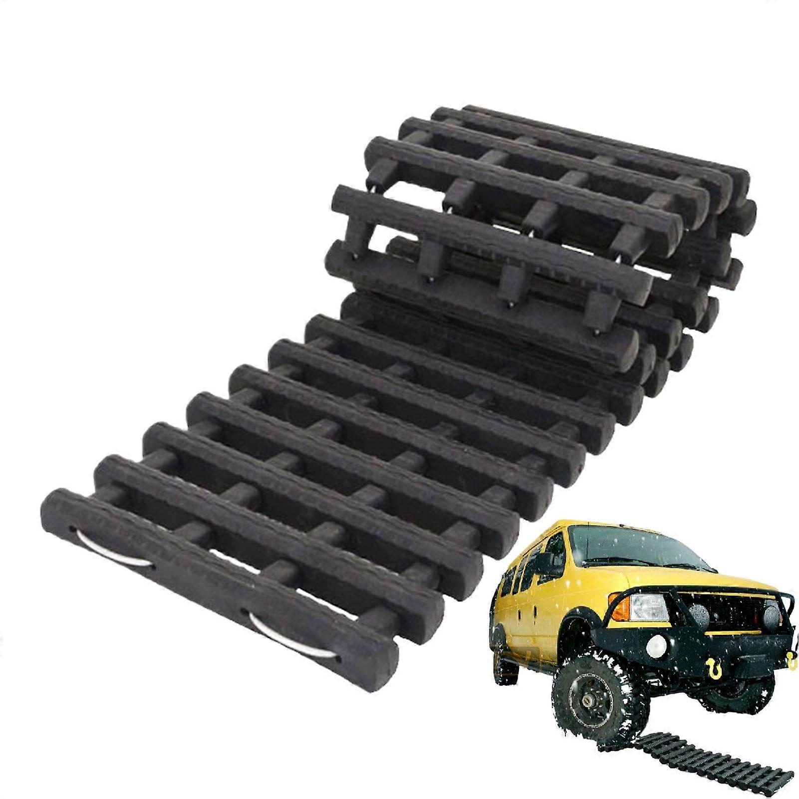 Device for maximum traction in vehicle recovery, nonslip offroad traction tracks Large and durable traction mats, robust tread patterns