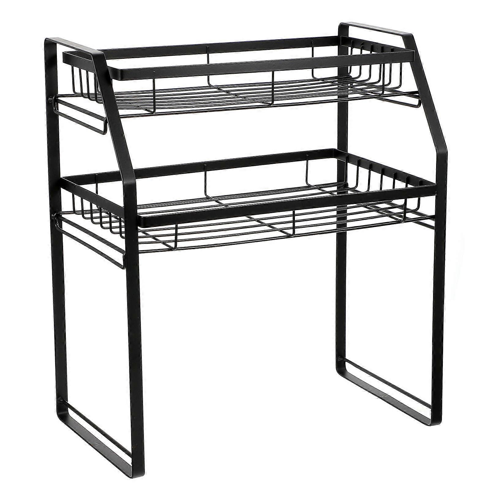 Square Design Multi-Function Spice Rack For Homeowners In Black Providing Efficient Space-Saving Solution 1Pcs