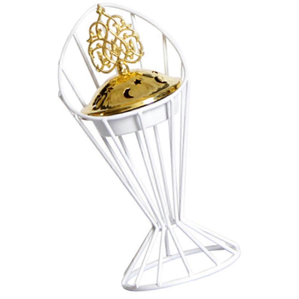 White Metal Incense Burner for Daily Use Lightweight and with Creative Design 4.5x3.2 Inches