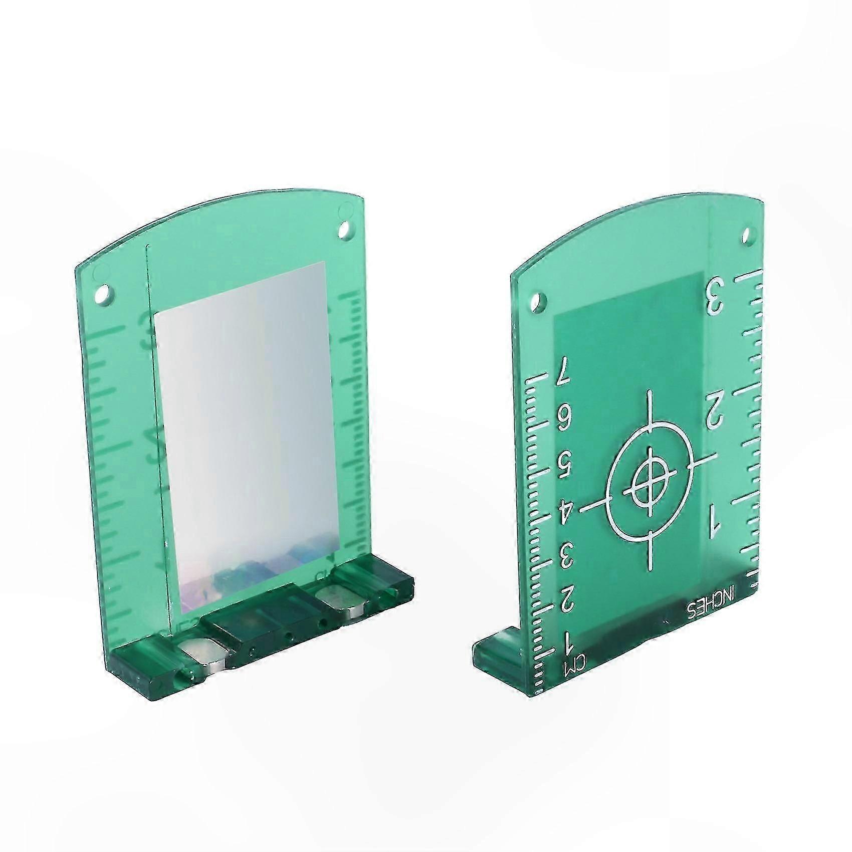 Green Beam Laser Level Target Cards, Magnetic Floor Plates, 2-Pack