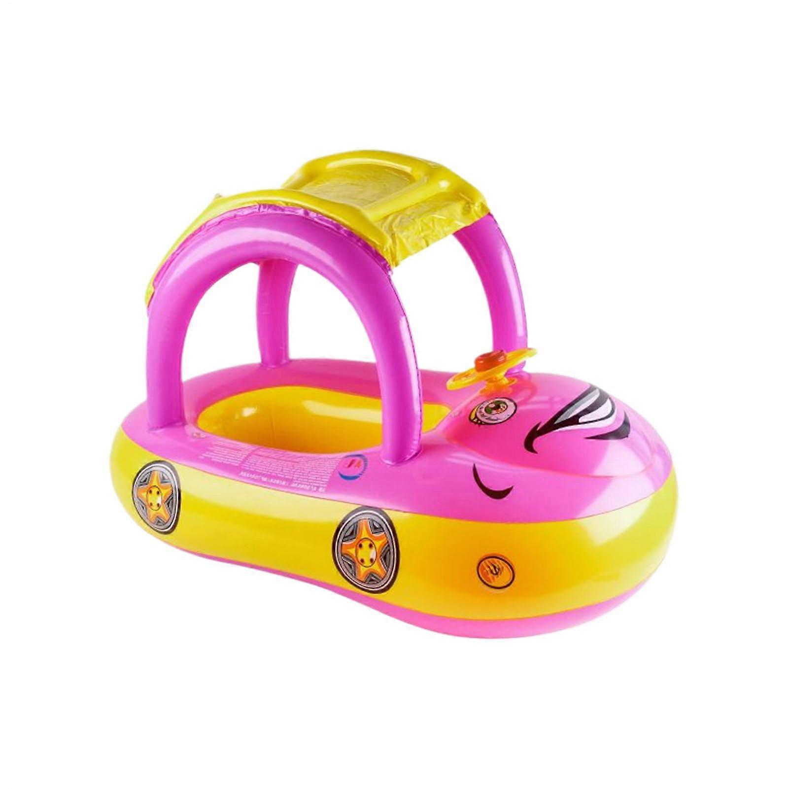 Toddler Swim Ring Inflatable Baby Swim Ring With Sun Protection Purple For Water Activities In Summer