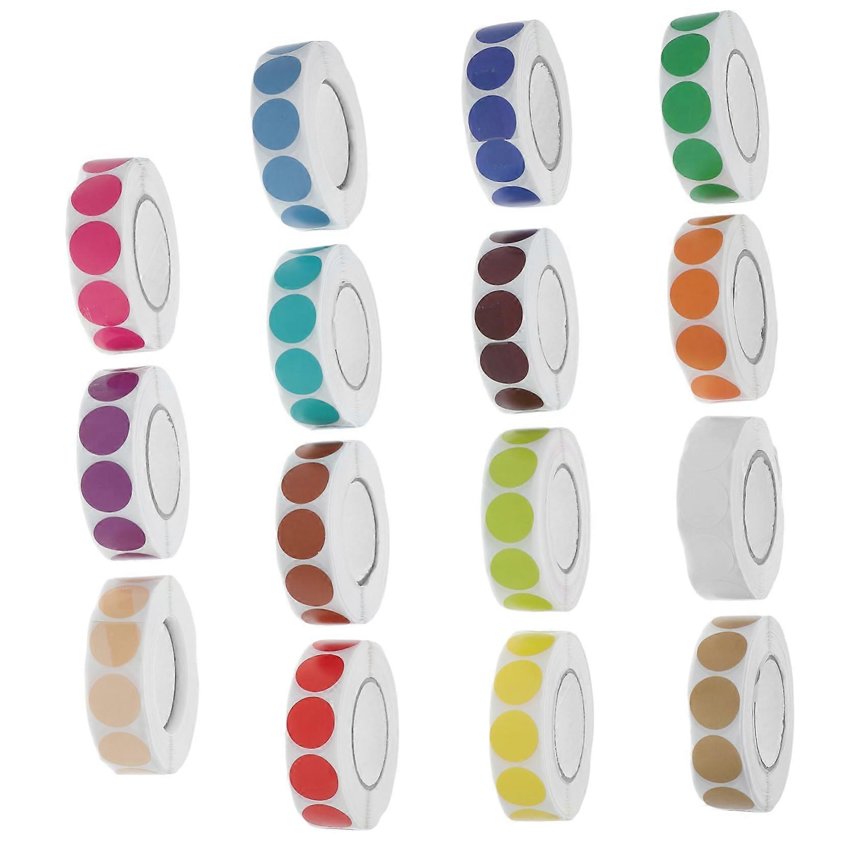 Self-Adhesive Dot Stickers 15 Pack Round Labels Food Labels for Restaurants and Schools Use