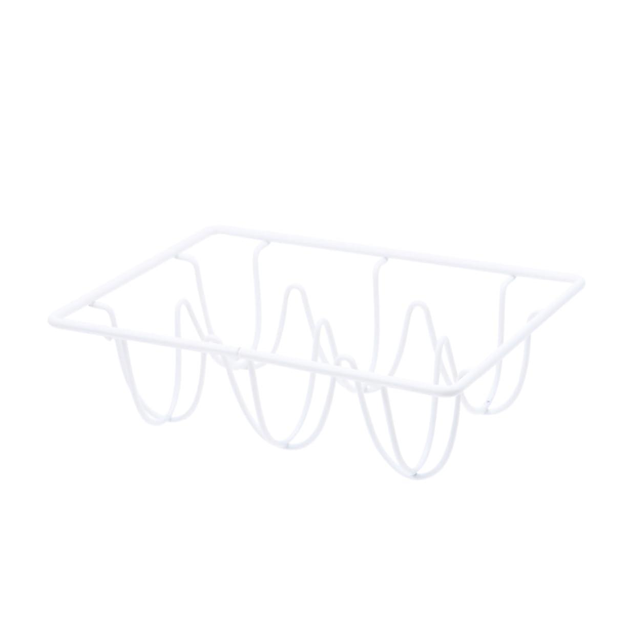 Wire Egg Holder for Fridge Space Saving Egg Rack White for Dining Room Decorative Egg Stand for Eggs Versatile Use