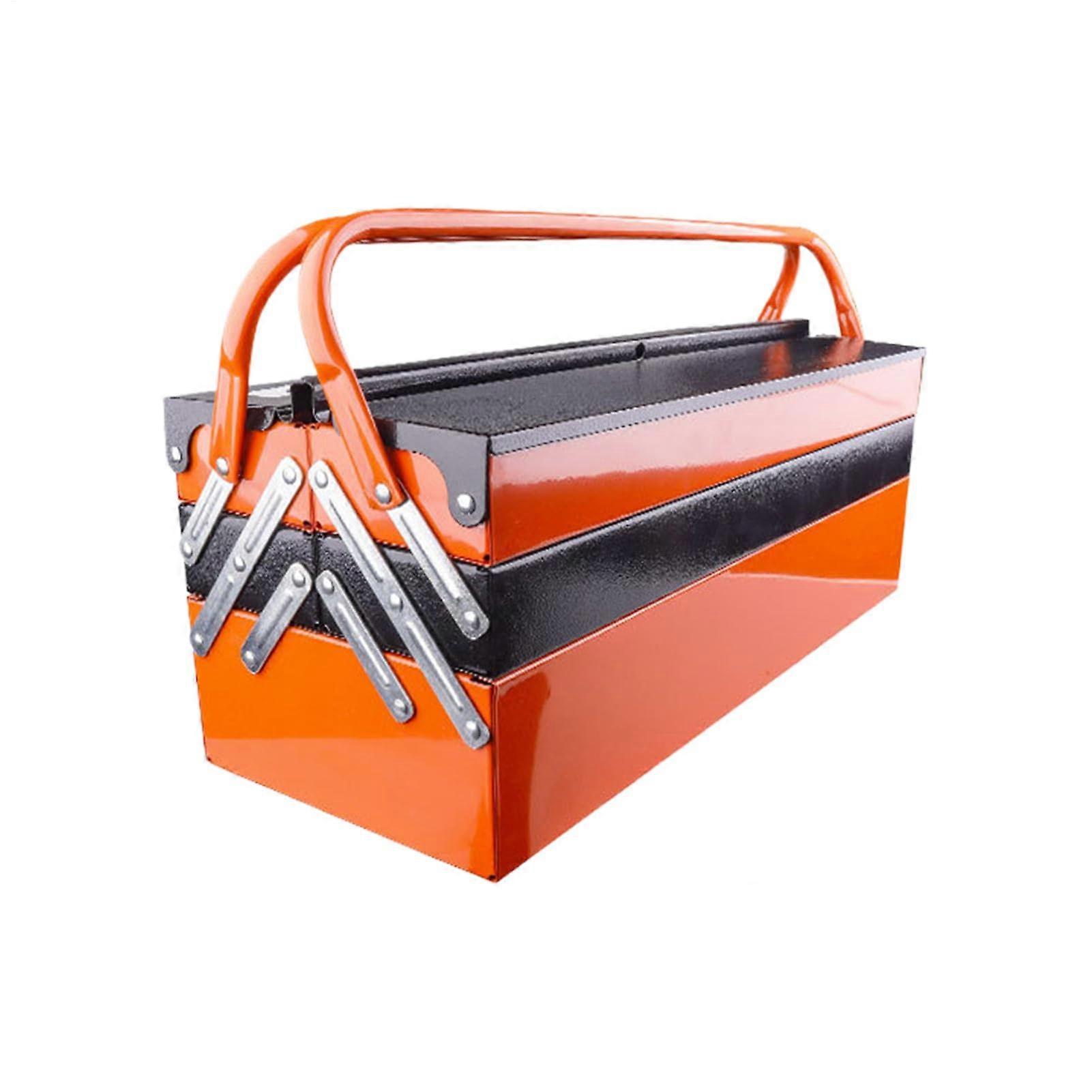 Portable Foldable Tool Box with Storage Space Stainless Steel Organizer for Office, Garage, Home