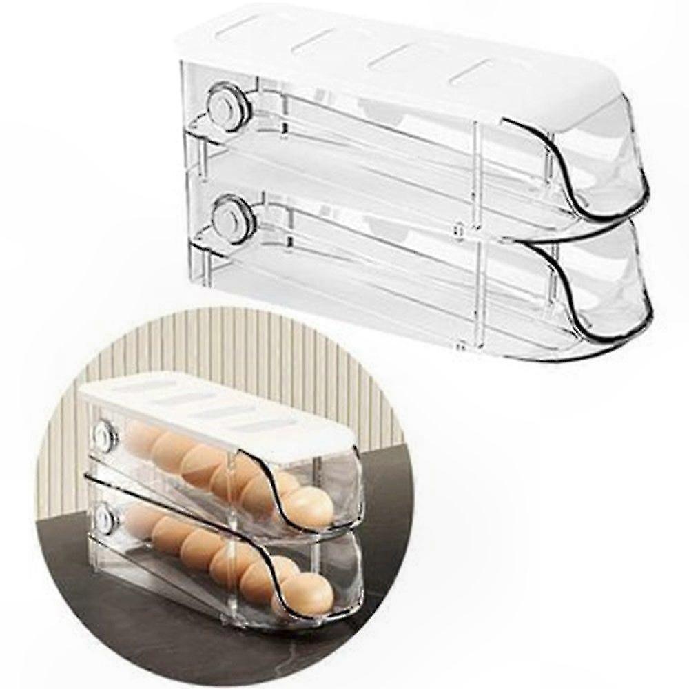 Stackable Egg Tray Organizer for Refrigerator - 2 Piece Storage Container