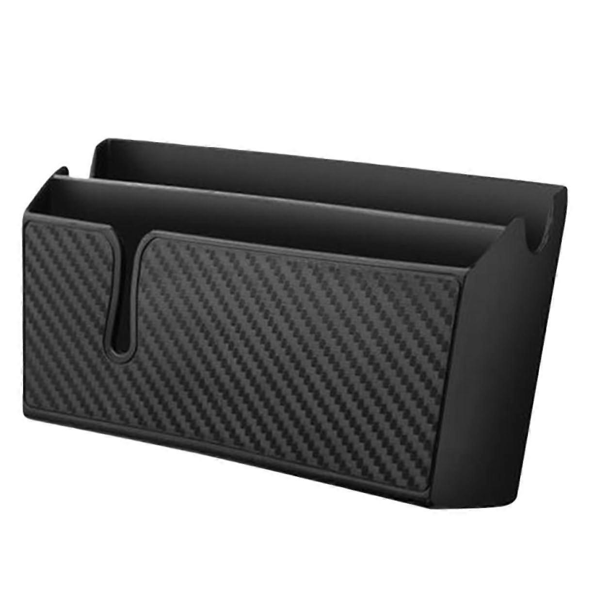 Doppelschichtiger Auto Organizer Selbstklebende Armaturenbrett Ablage Schwarz Für Handy, Karten, Bargeld, Praktisch, Tragbar