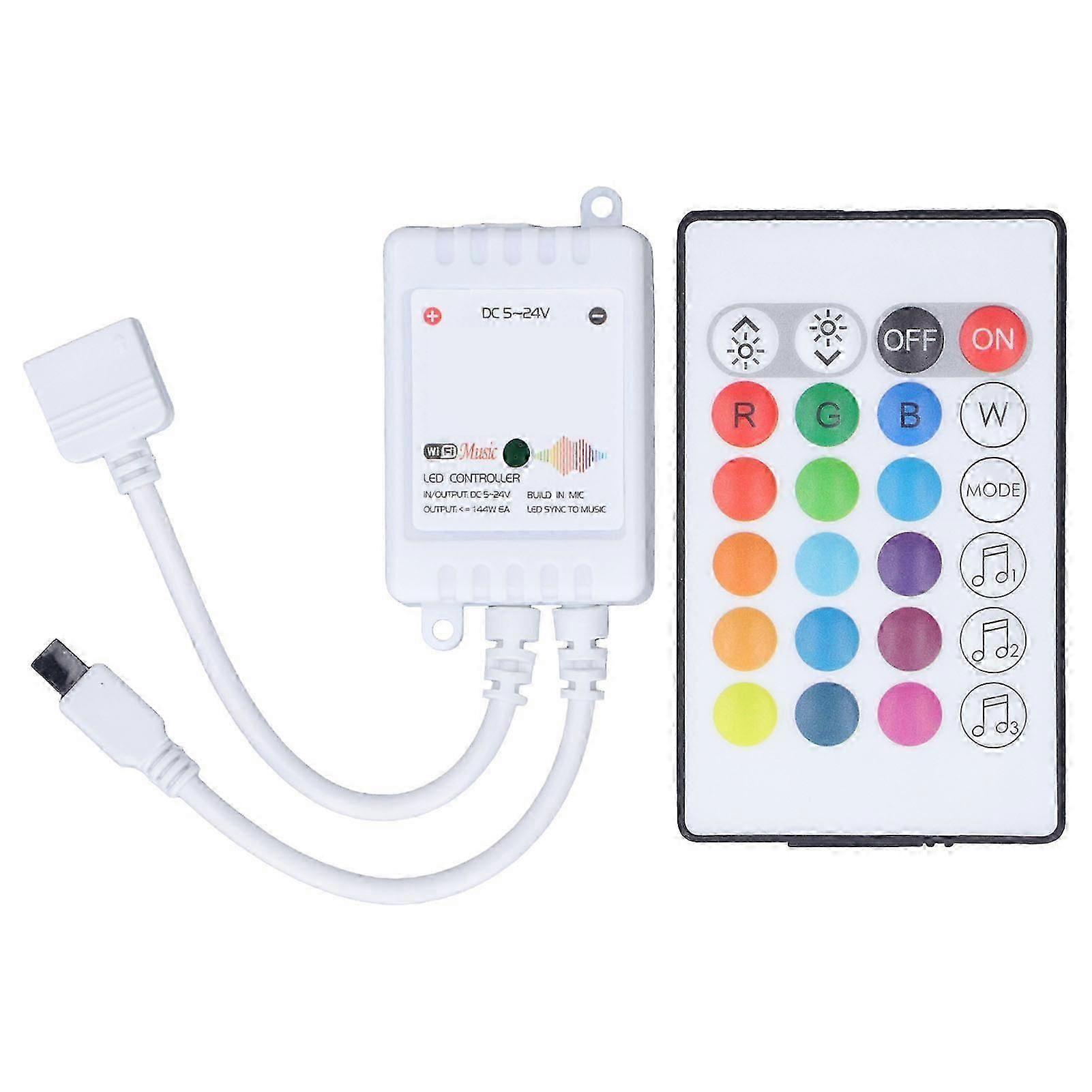 24 Keys Smart LED Remote Control RGB Wireless Controller 16 Colors 4 Light