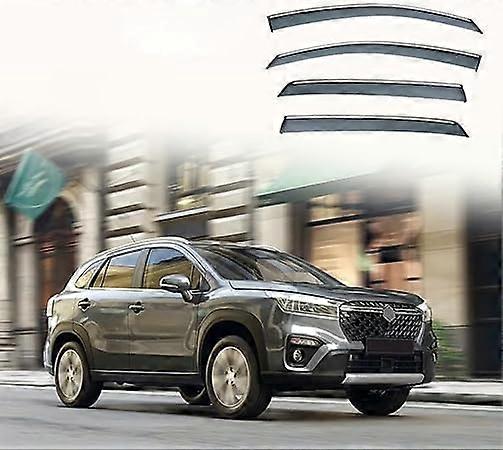 Car Wind Deflector for Suzuki SX4 S-Cross 2021-2024, Durable Acrylic Rain Visor for Front and Rear Windows, Smoke Finish