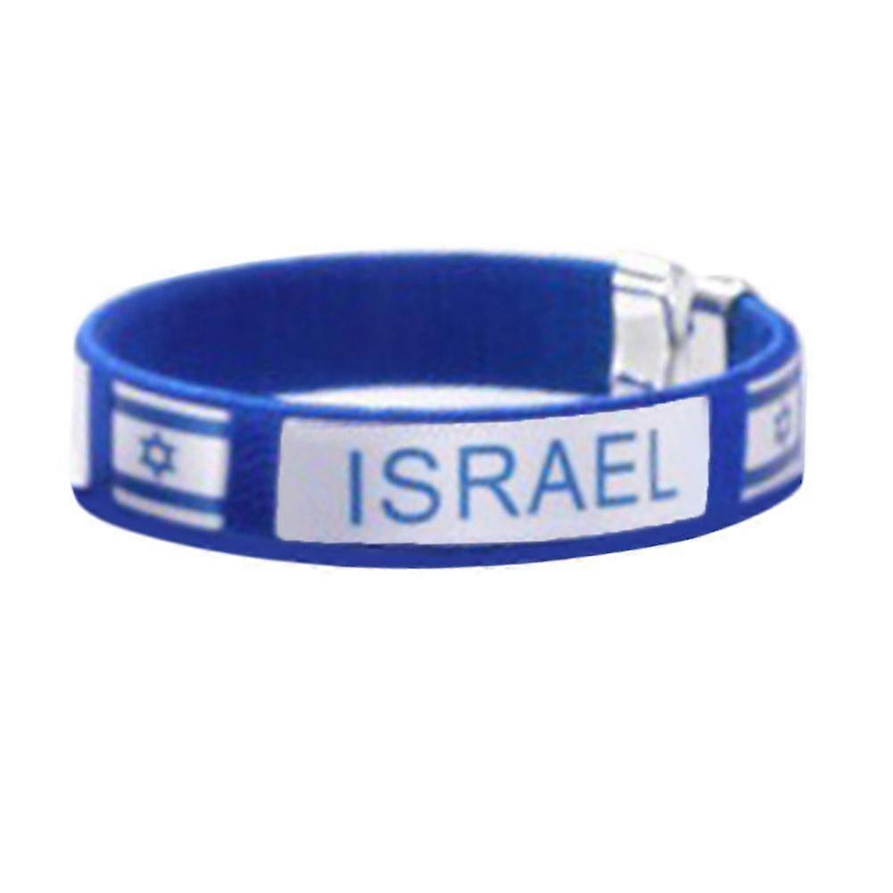 Israeli Flag Bracelet Adjustable Open Bangle With Star Of David Charm Show Your Support Pride Comfort Fit