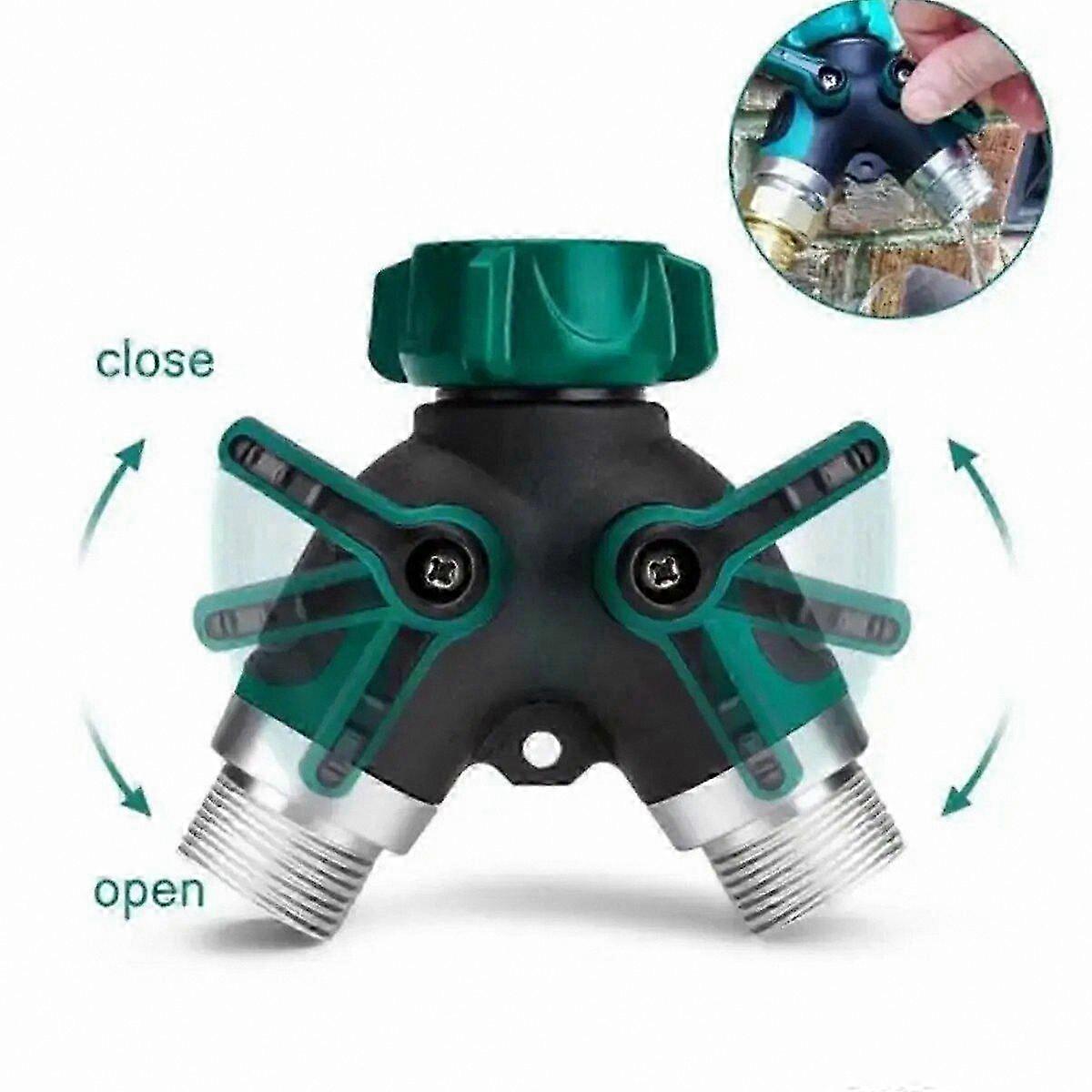 Dual Port Garden Hose Adapter Connector for Water Flow Splitting and Agricultural Use