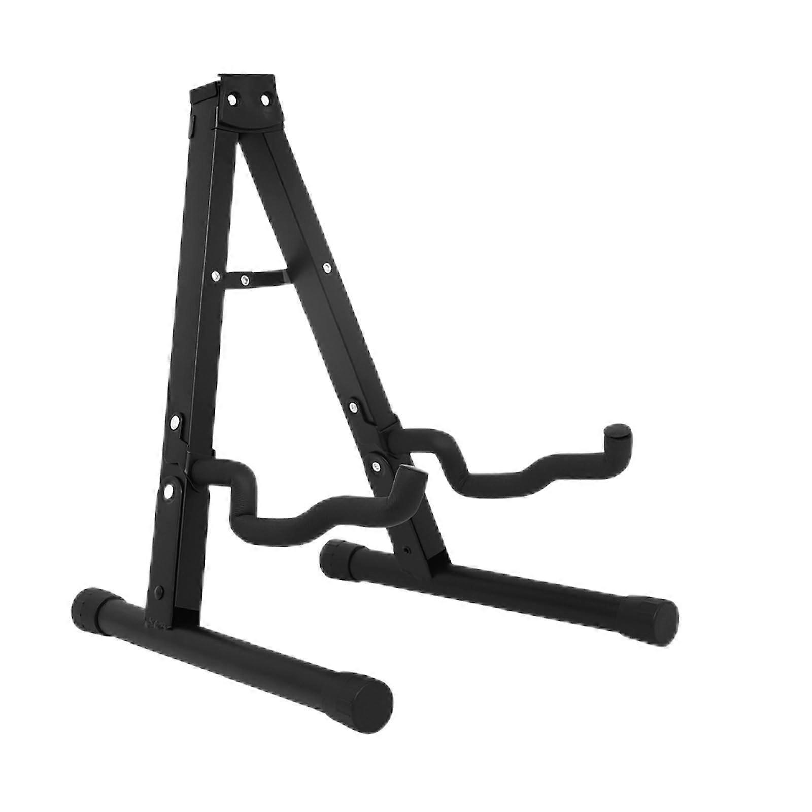 Universal Folding Acoustic Guitar Stand with Adjustable Metal Base, Portable Music Instrument Holder for All Guitar Sizes