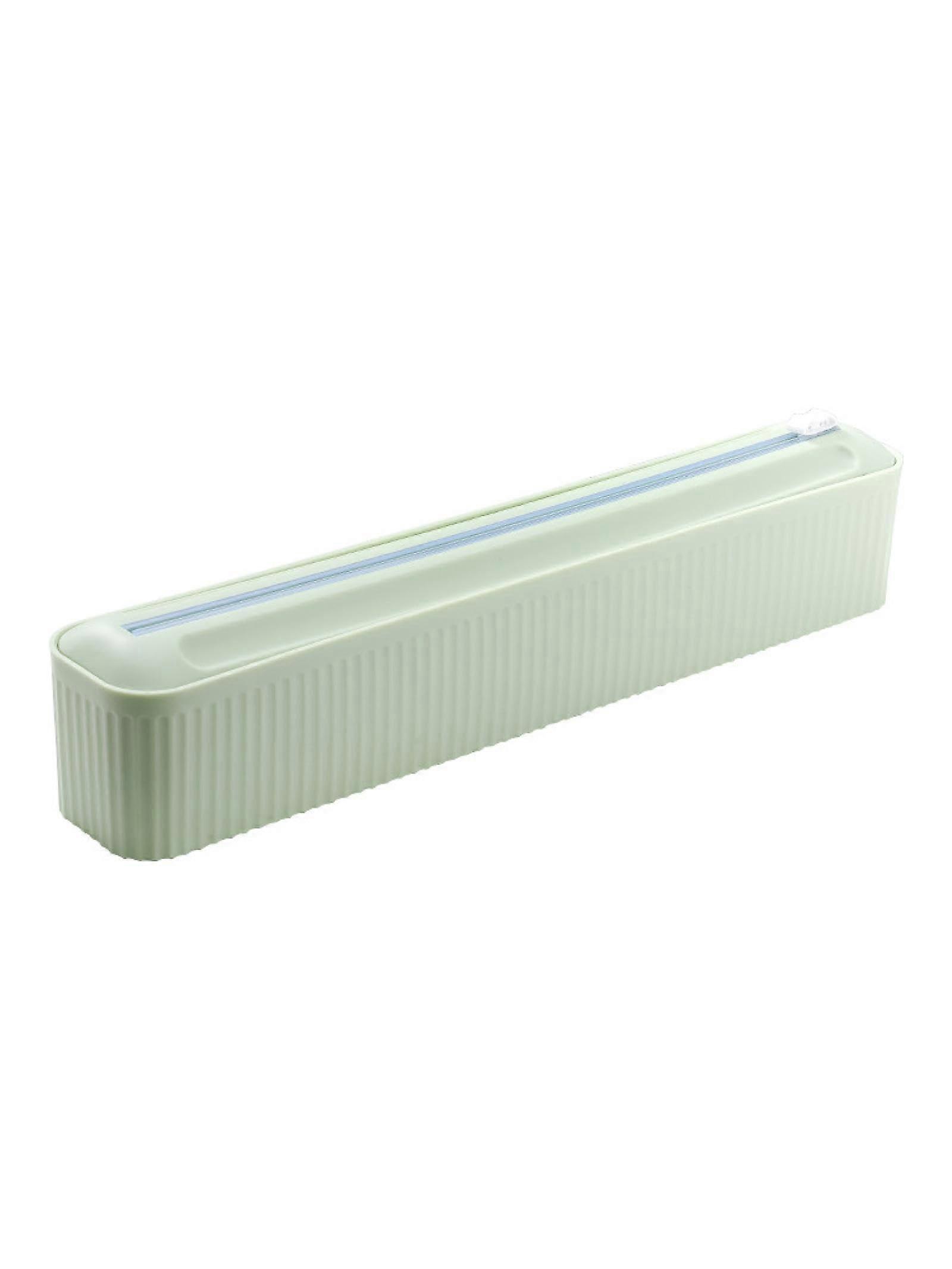 Magnetic refillable plastic packaging dispenser with cutter, green plastic film cutter