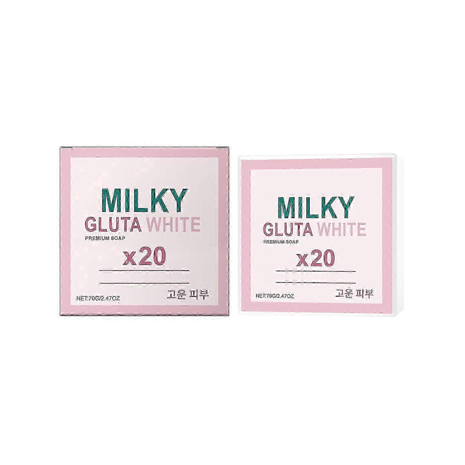 Milky Gluta Whitening Soap Bar: 70g for Deep Cleansing and Exfoliating Face and Body with Milk Extract