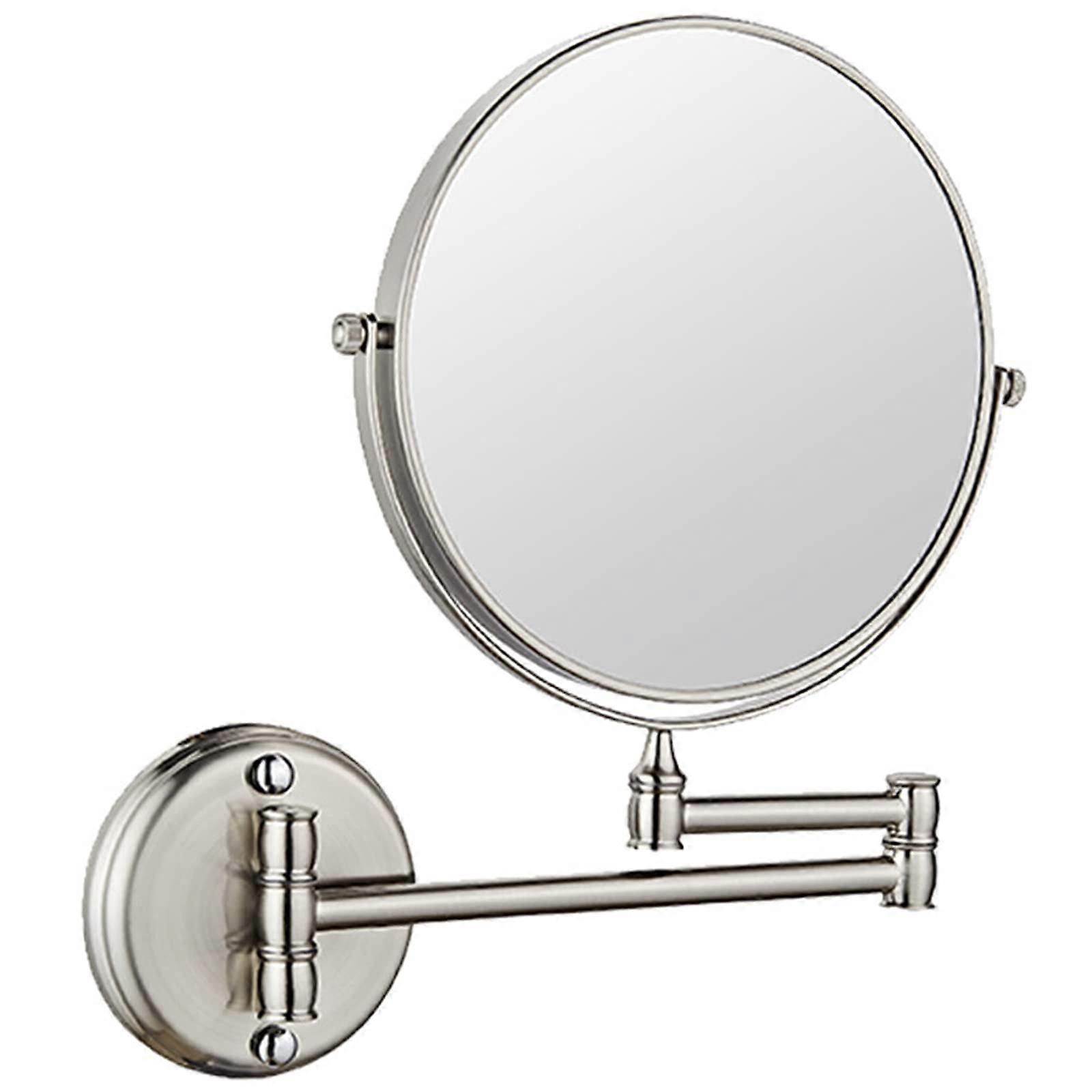 WallMounted Makeup Mirror, 8 Inch 360° Rotating, Extendable, Gold, 5X