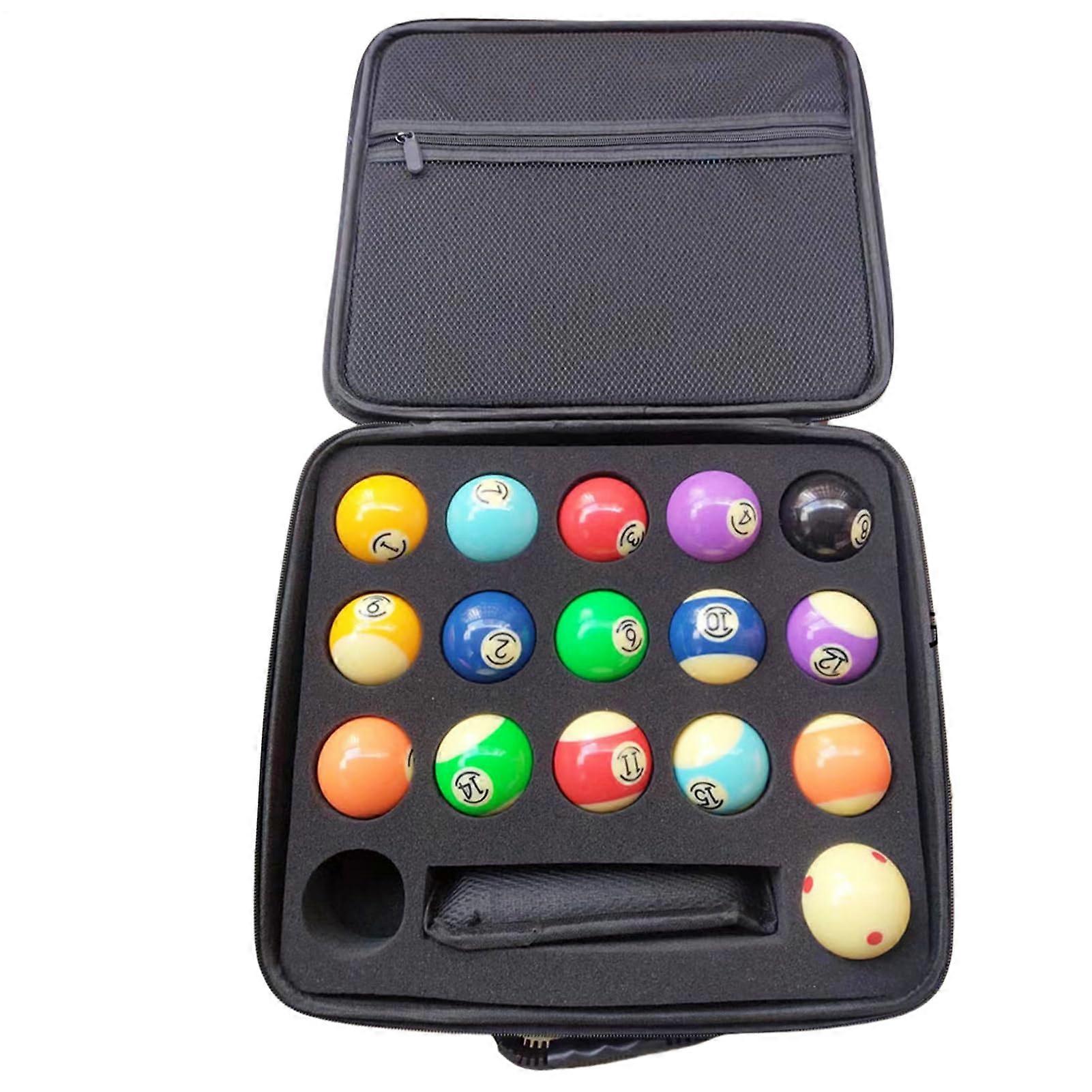 Billiard balls storage box with shoulder strap handle  Features extra foampadded interior