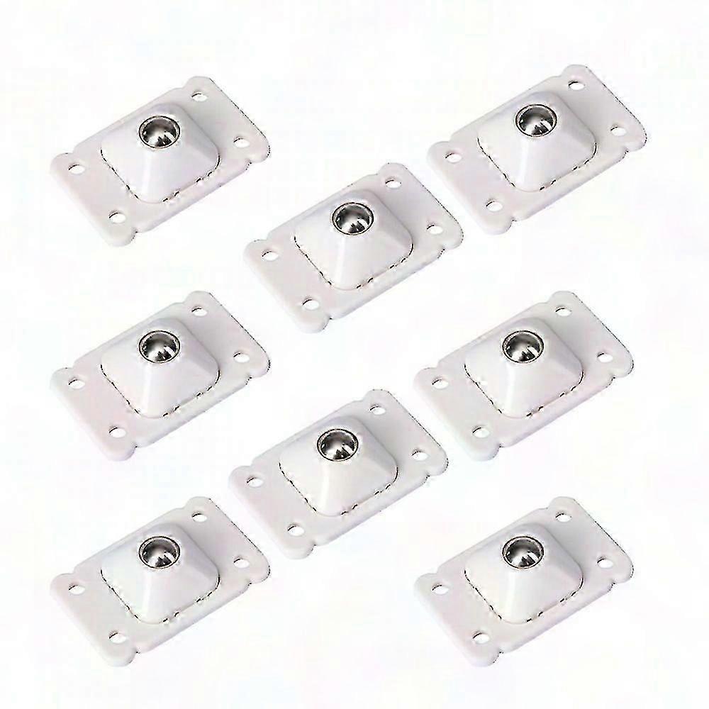 8-Piece Self-Adhesive Caster Wheels with 360 Rotation Ball Bearings - White