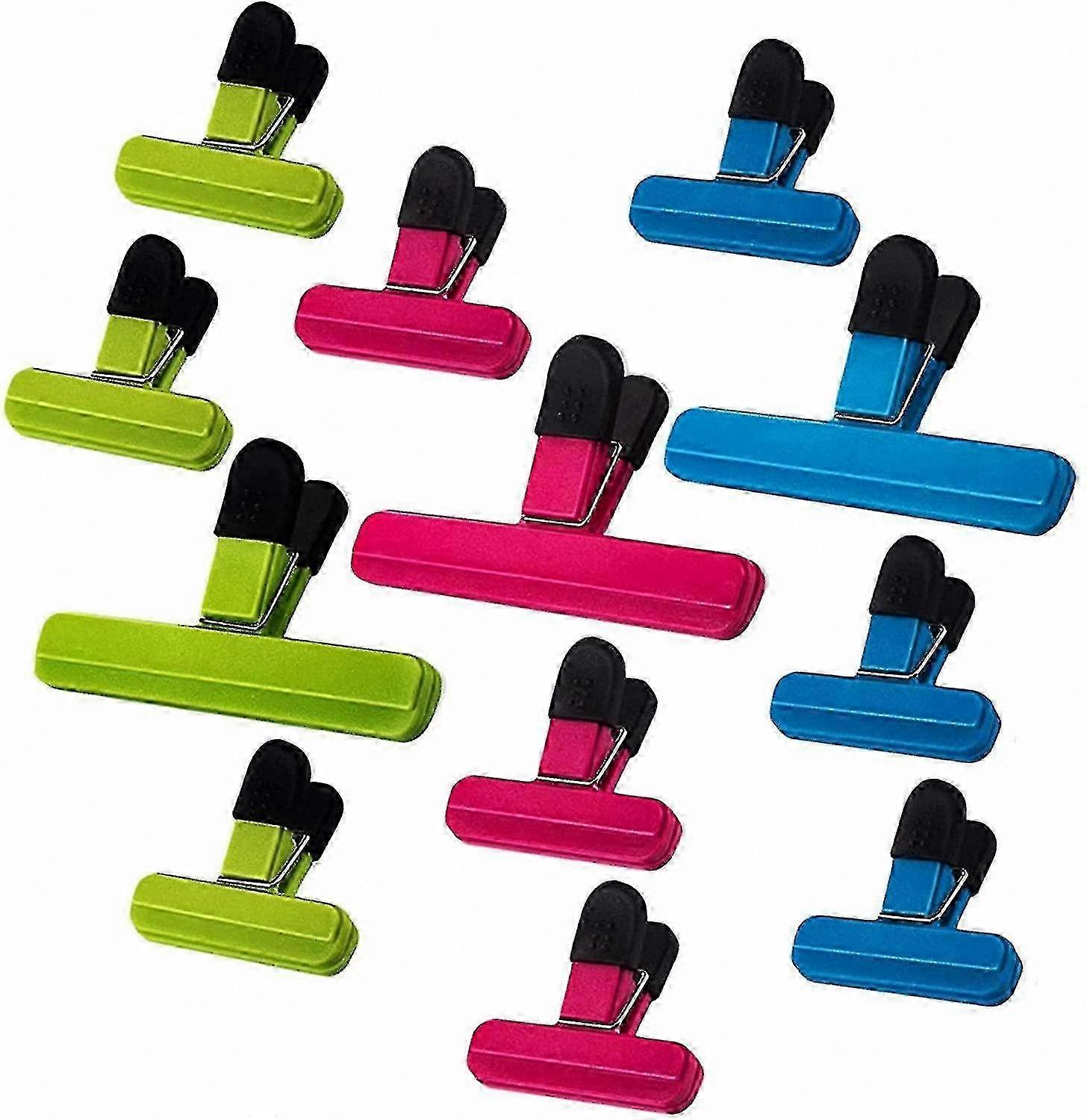 12-Pack Plastic Bag Clips for Kitchen, Office, and Garage Organization