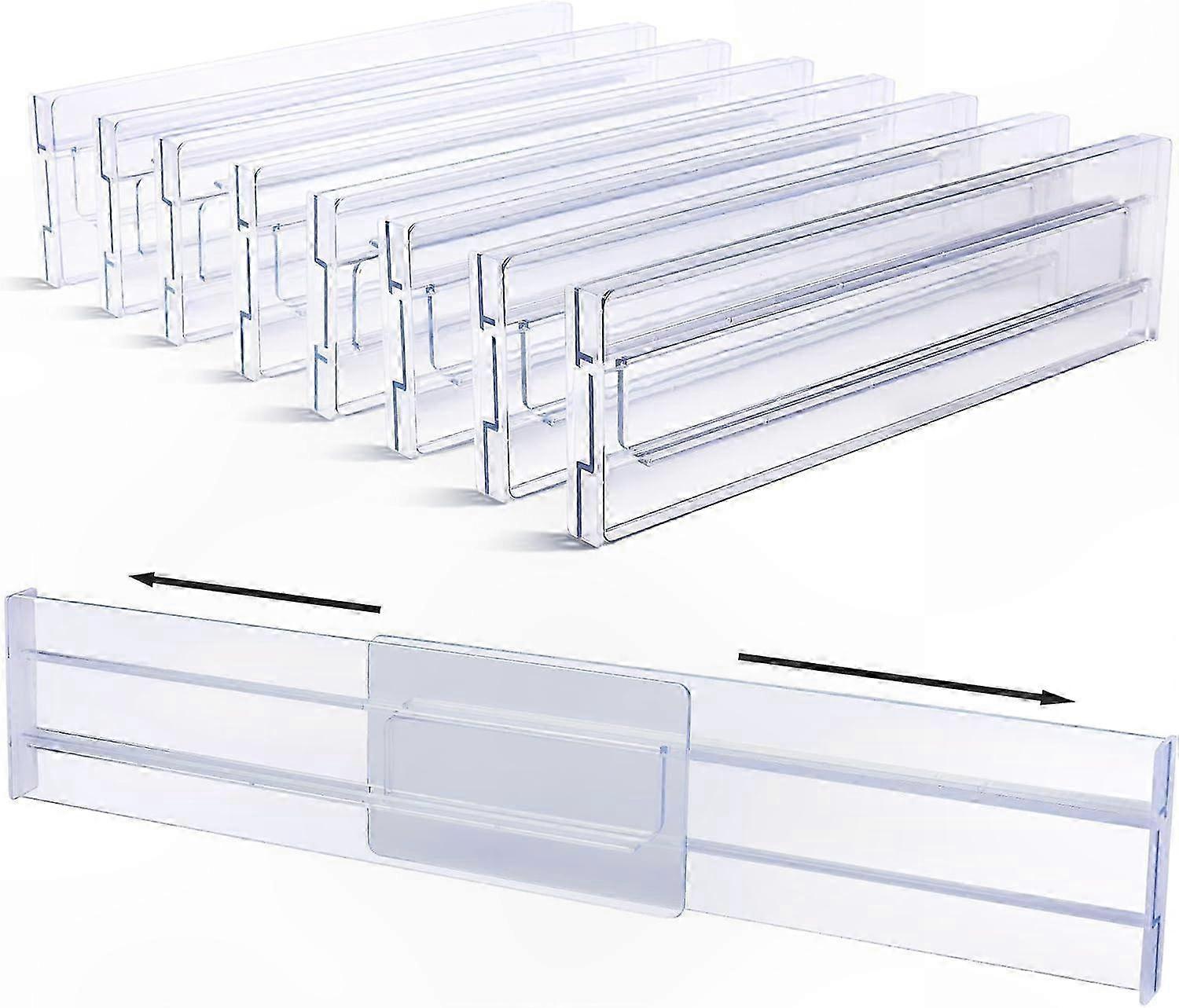 Expandable Drawer Organizers for Closet and Office, Adjustable Length Plastic Dividers, Space-Saving Storage Solution