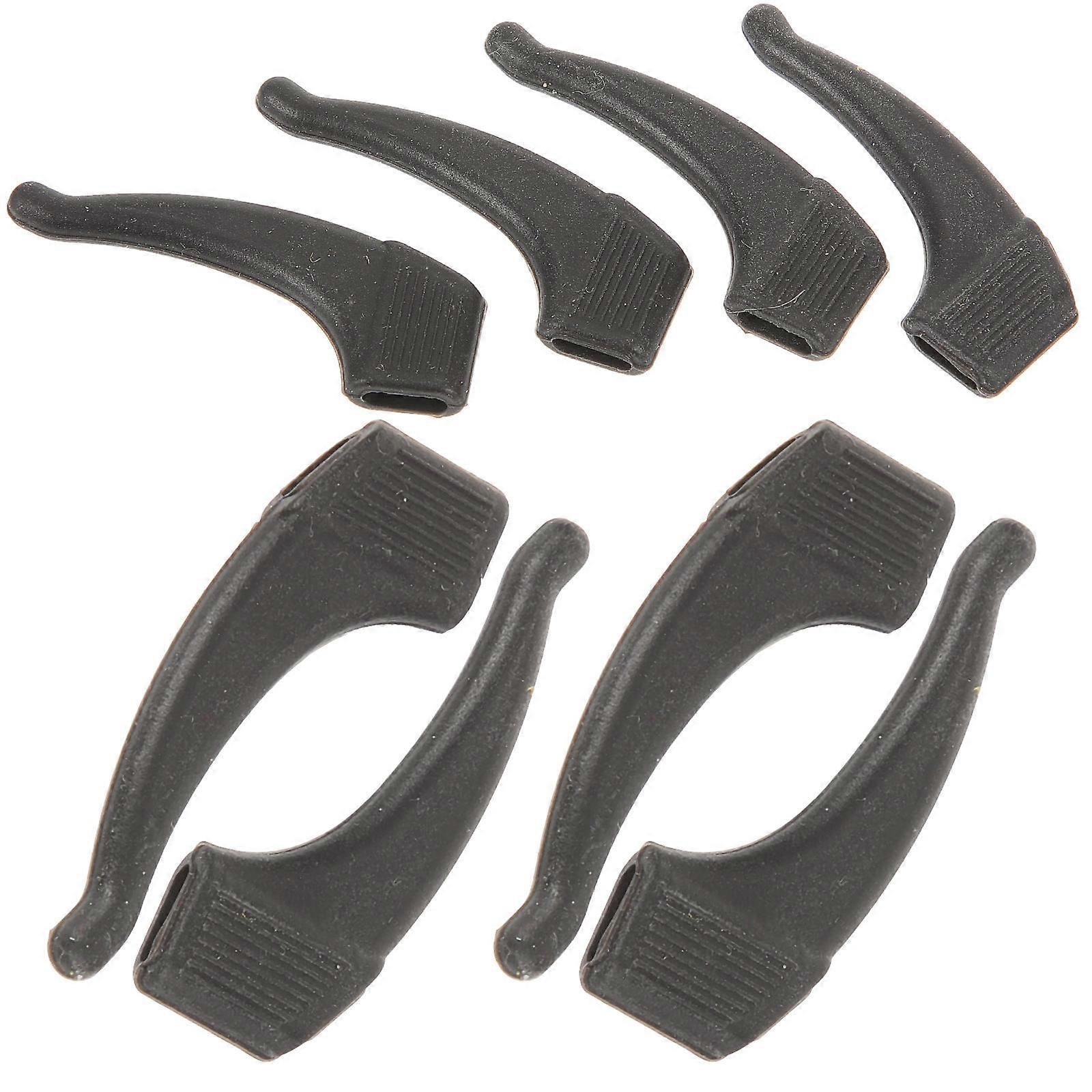 Replaceable Silicone Eyeglasses Retainer for Gymnastics Black 8Pcs