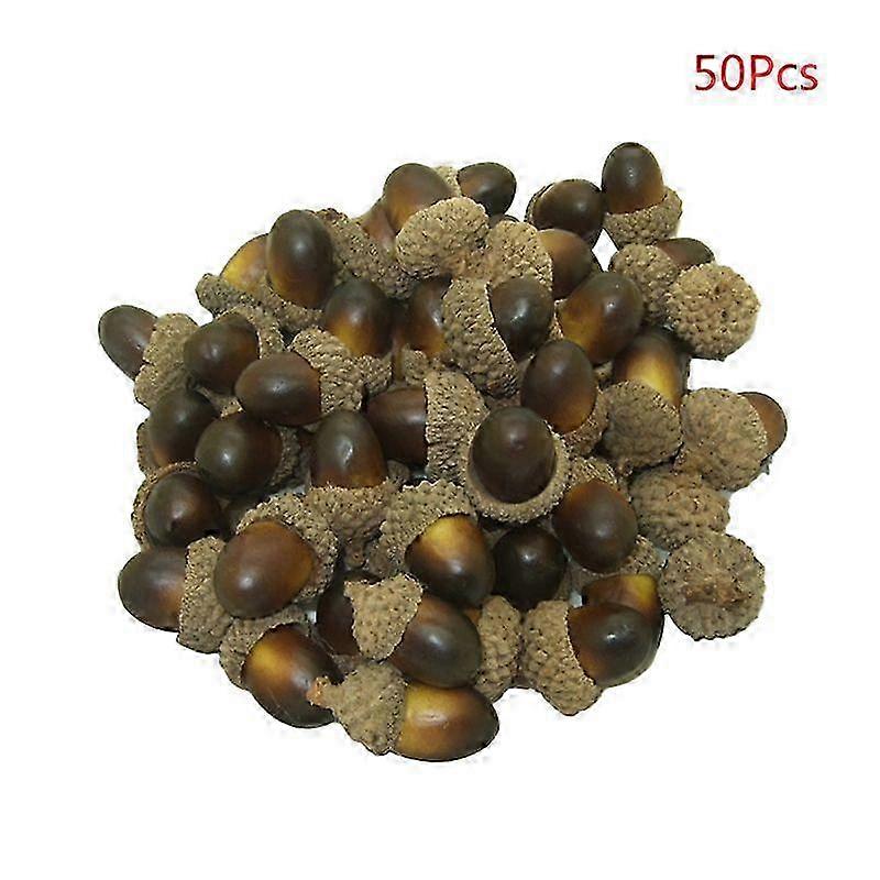 50Pcs Artificial Simulation Small Acorn Plant Ornament Artificial Fruit Autumn SZRH A-DS