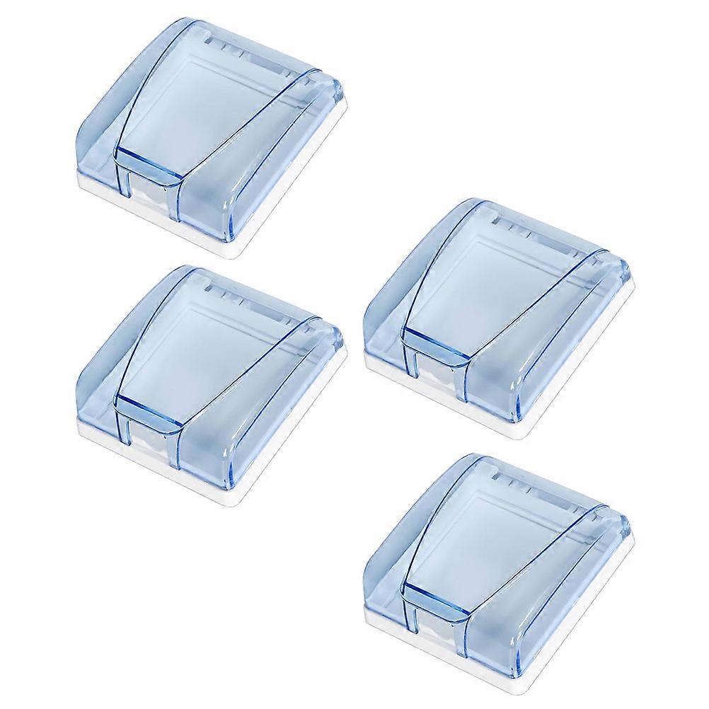 Socket Protective Case 86 Type Wall Socket Panel Switch Socket Protector Blue Pc Material Splash-Proof Protection 4Pcs