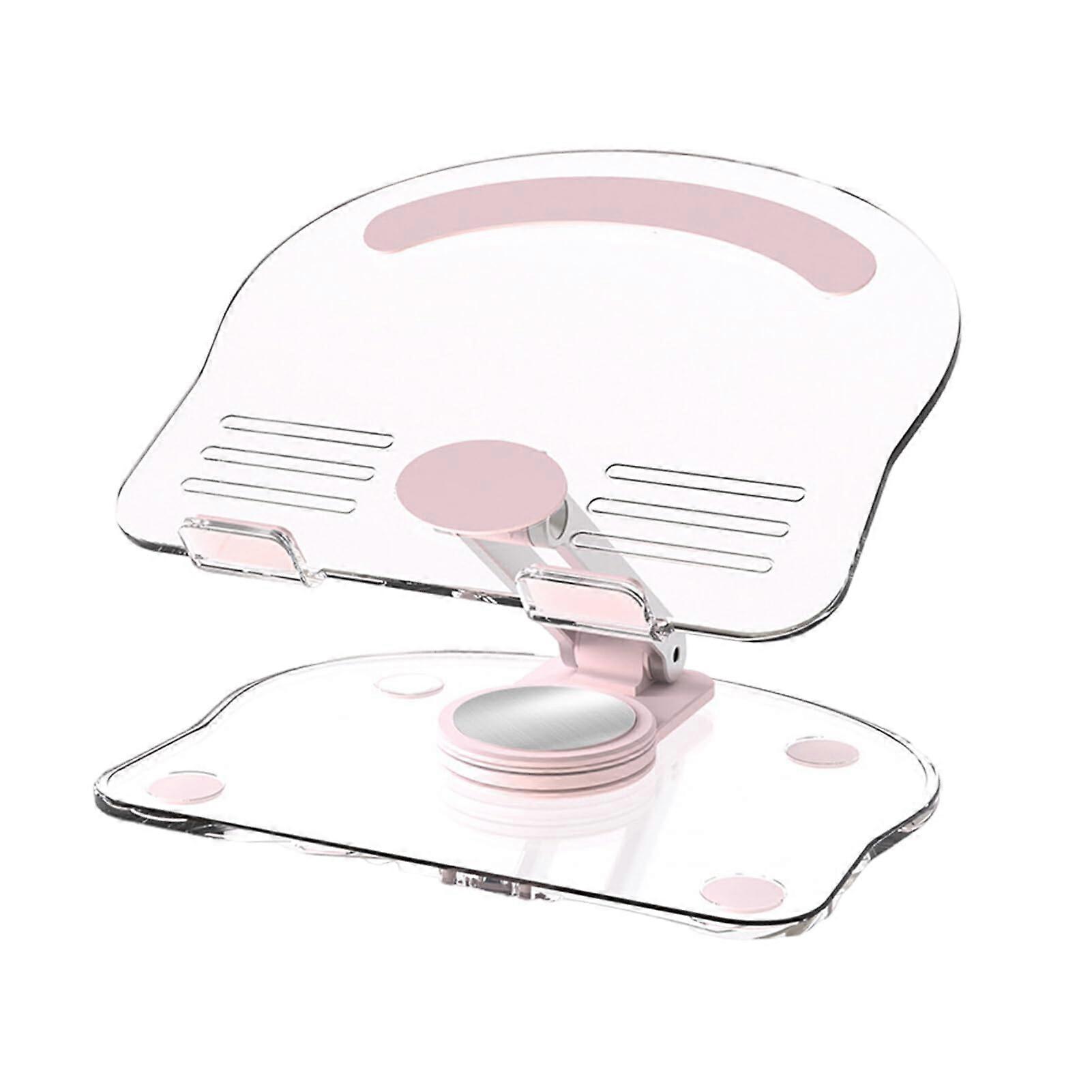 Adjustable Phone Bracket Acrylic Tablet Stand Folding Antislip Holder 360° Rotation For Pro Air Mini And No, Pink