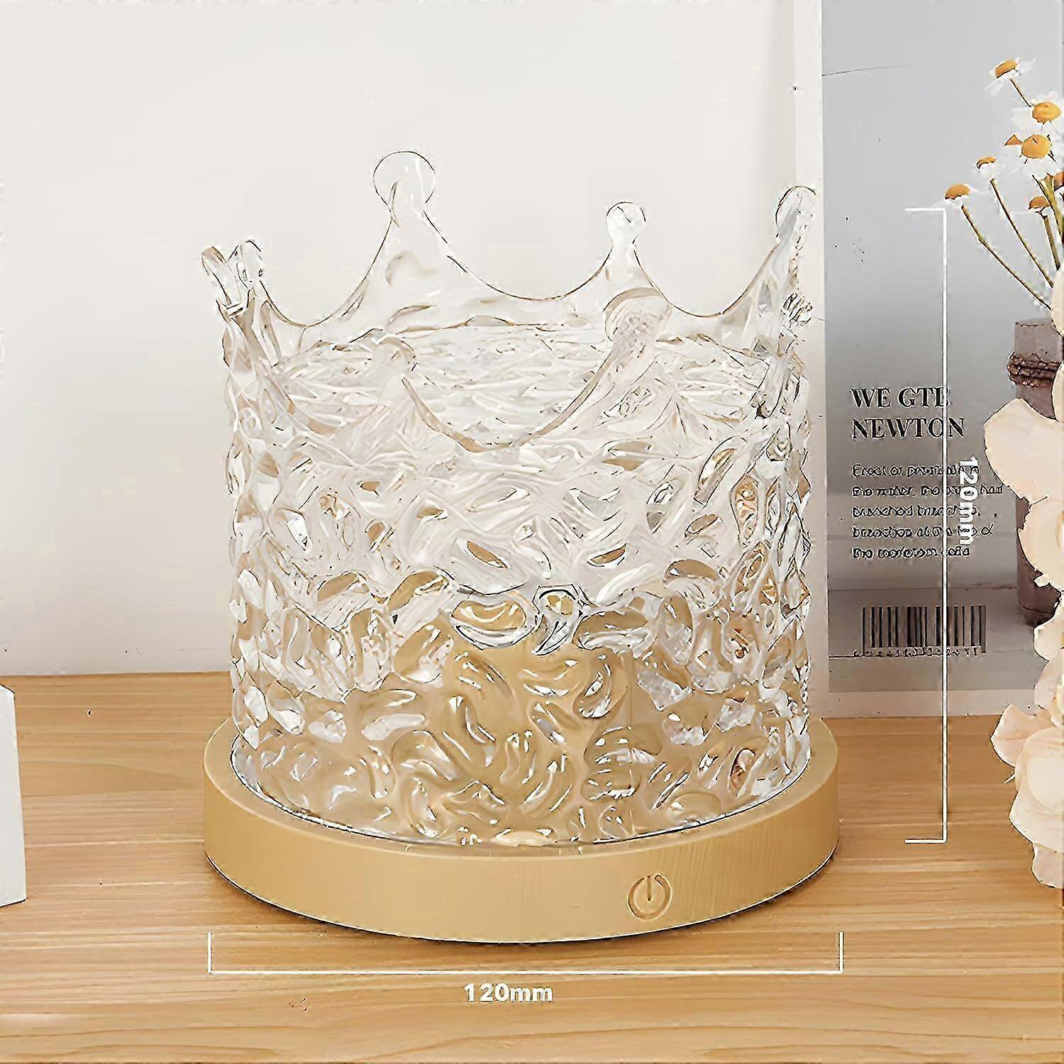 16 Colours USB Crown-Shaped Crystal Projection Lamp