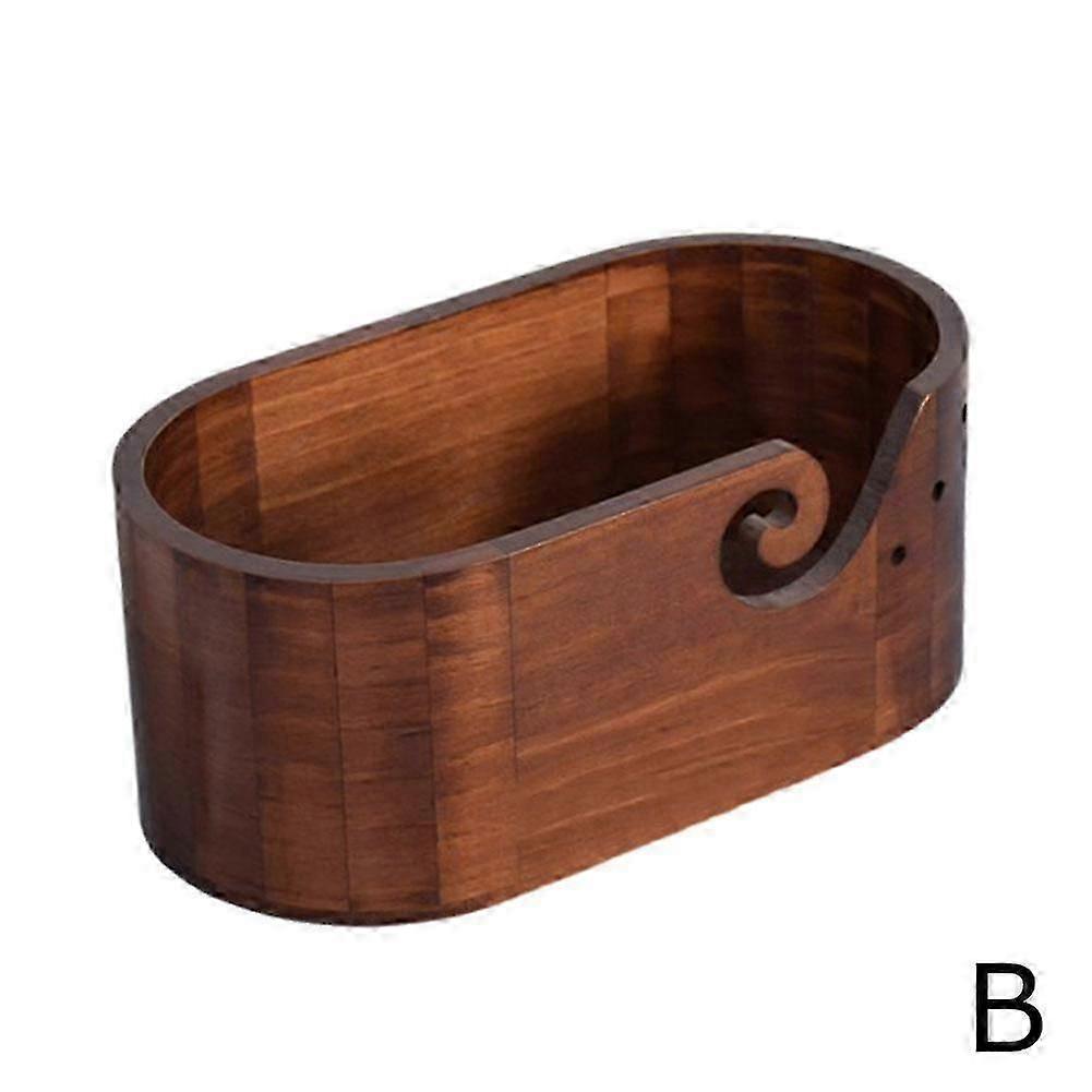 Wooden Yarn Bowl Handmade Crocheting Knitting Storage Bowl Wool Ball Holder