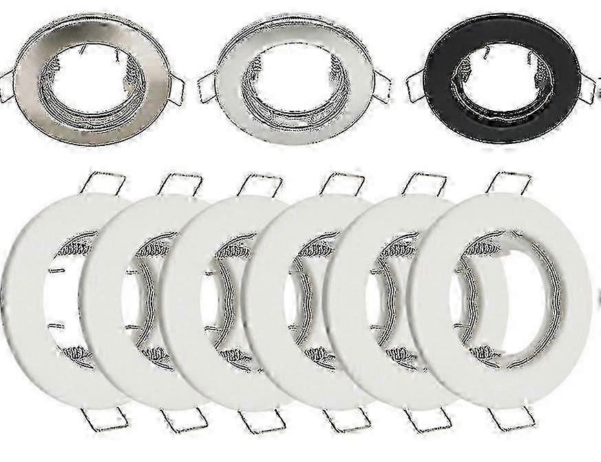 Set Of 10 Gu10 Spotlight Frames Set, Round White Recessed Mounting ...
