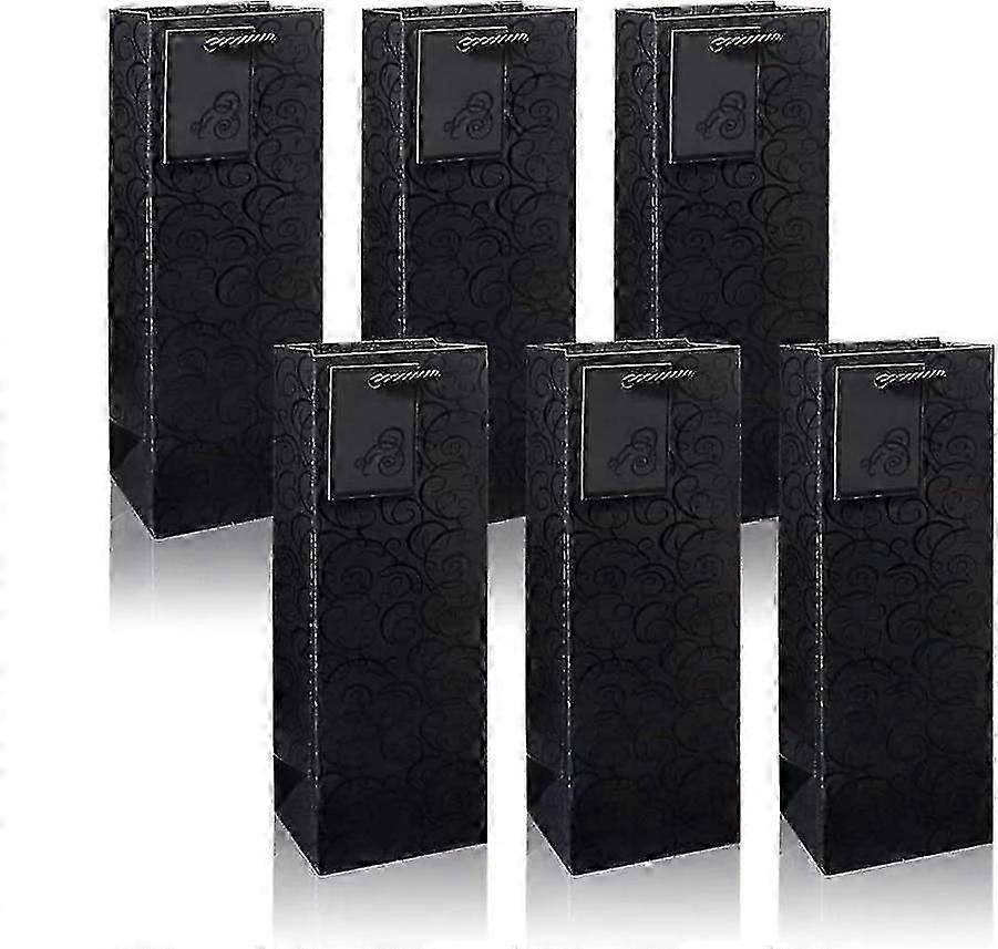 6-delade vinpresentpåsar med hållbara rephandtag för elegant flaskpresentation