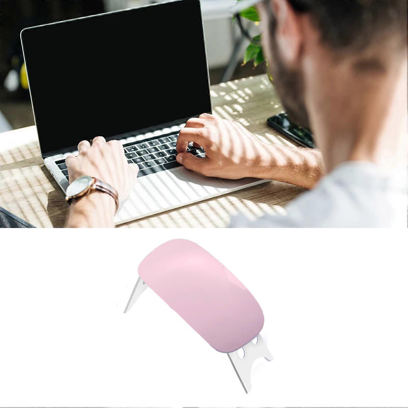 Portable Mouse Shape Nail Dryer 6W 6 Light Chips USB Pink