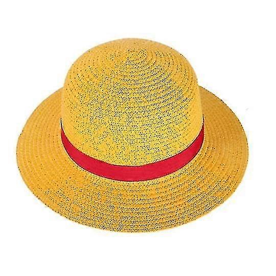 Luffy Straw Hat One Piece Cosplay Cap Anime Sun Beach Hats Halloween Performance Costume,35cm