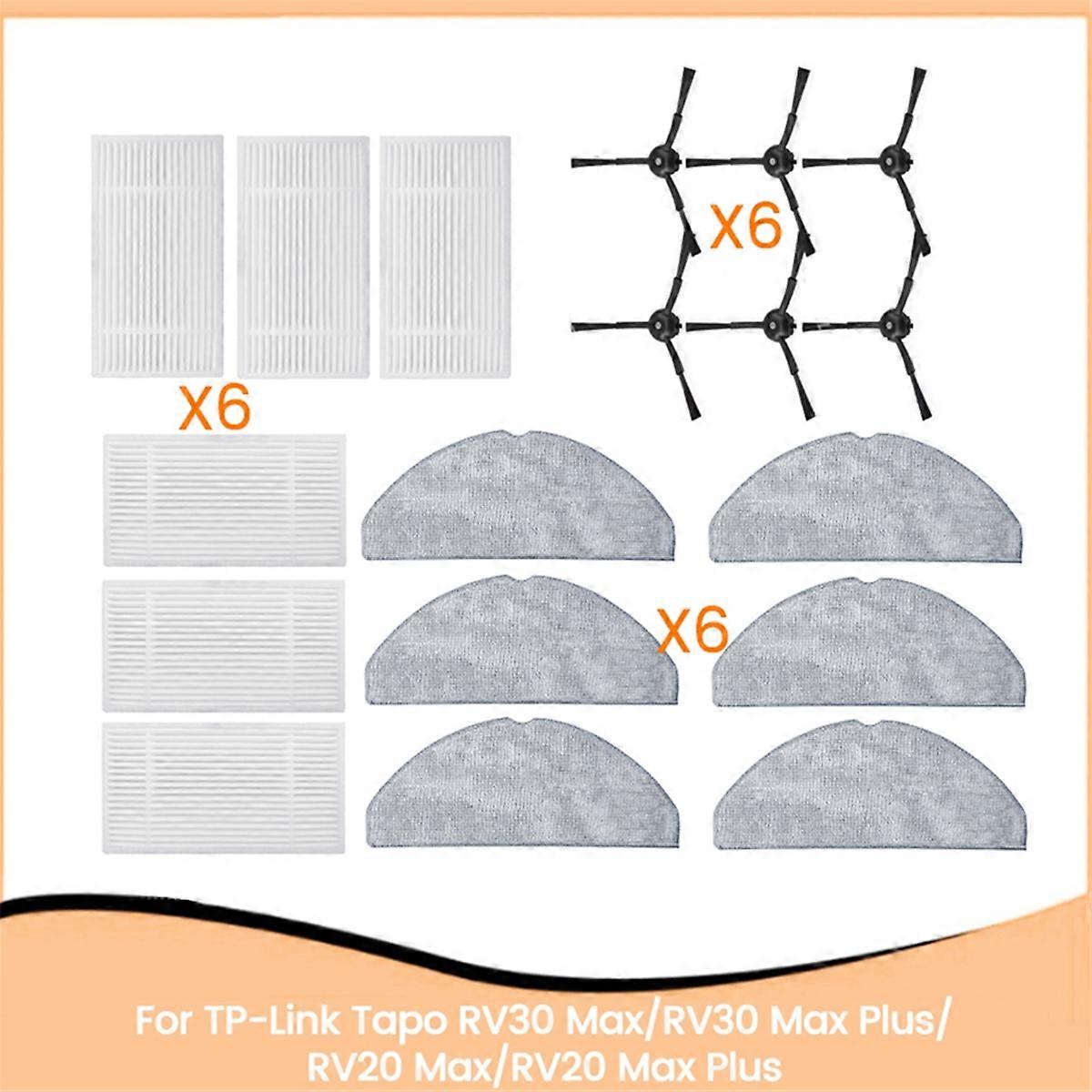 18PCS for RV30 Max/RV30 /RV20 Max/RV20 Vacuum Cleaner Parts HEPA Filter Side Brush Mop Pad