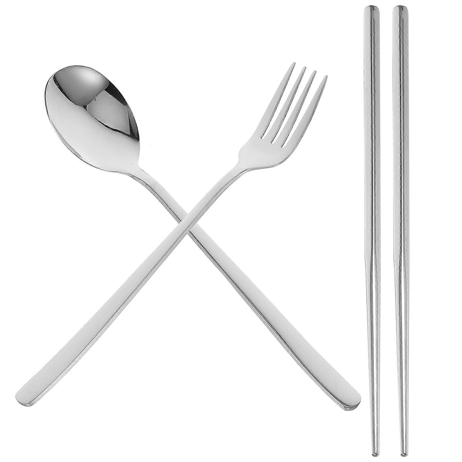 Portable Silverware Travel Utensil Set for Home Use 1Set with Fork and Spoon