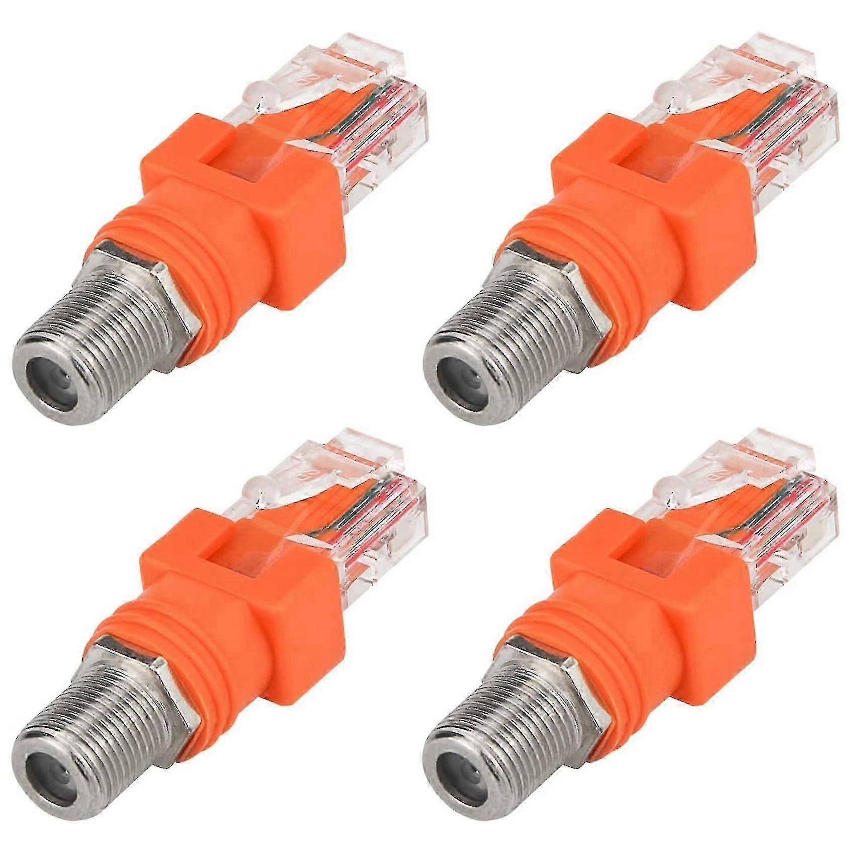 RJ45 male converter for line tester - 4 pack coax to Ethernet adapter